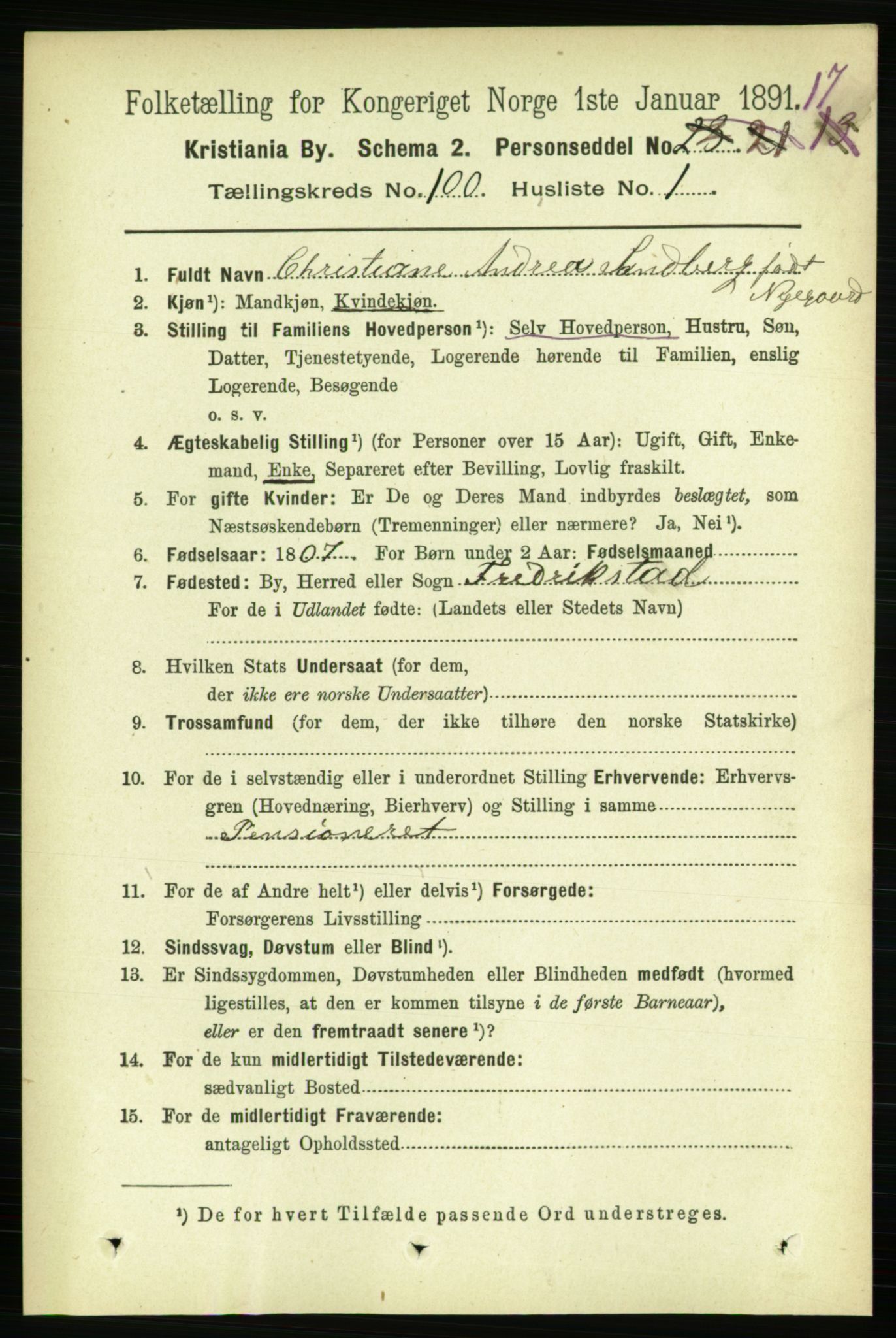 RA, 1891 census for 0301 Kristiania, 1891, p. 49206