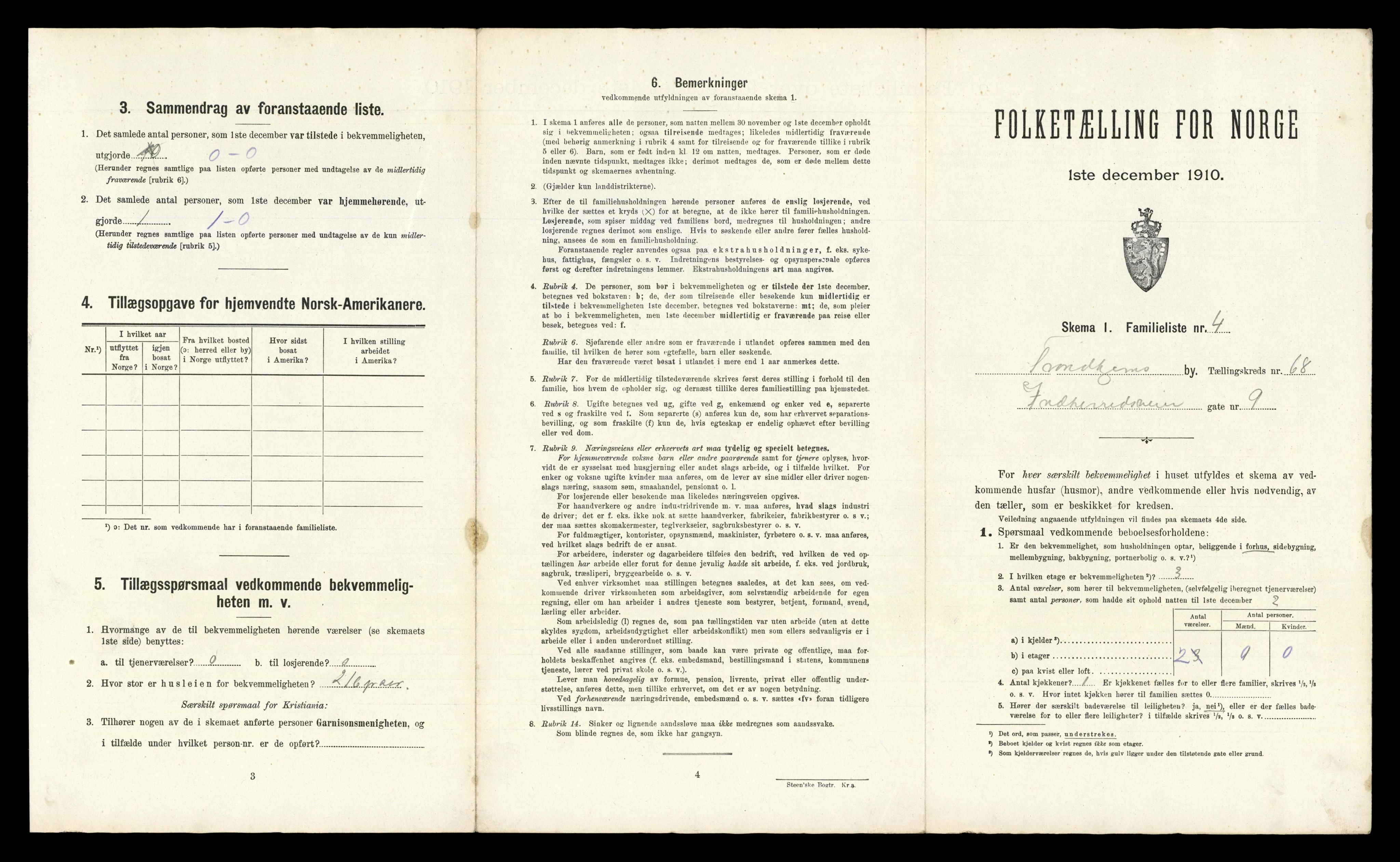 RA, 1910 census for Trondheim, 1910, p. 19569