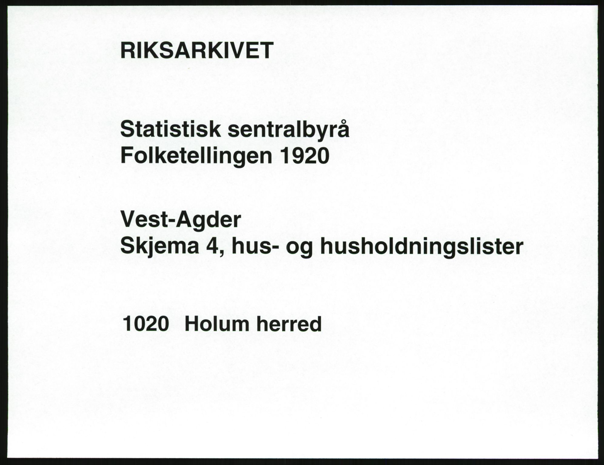 SAK, 1920 census for Holum, 1920, p. 49