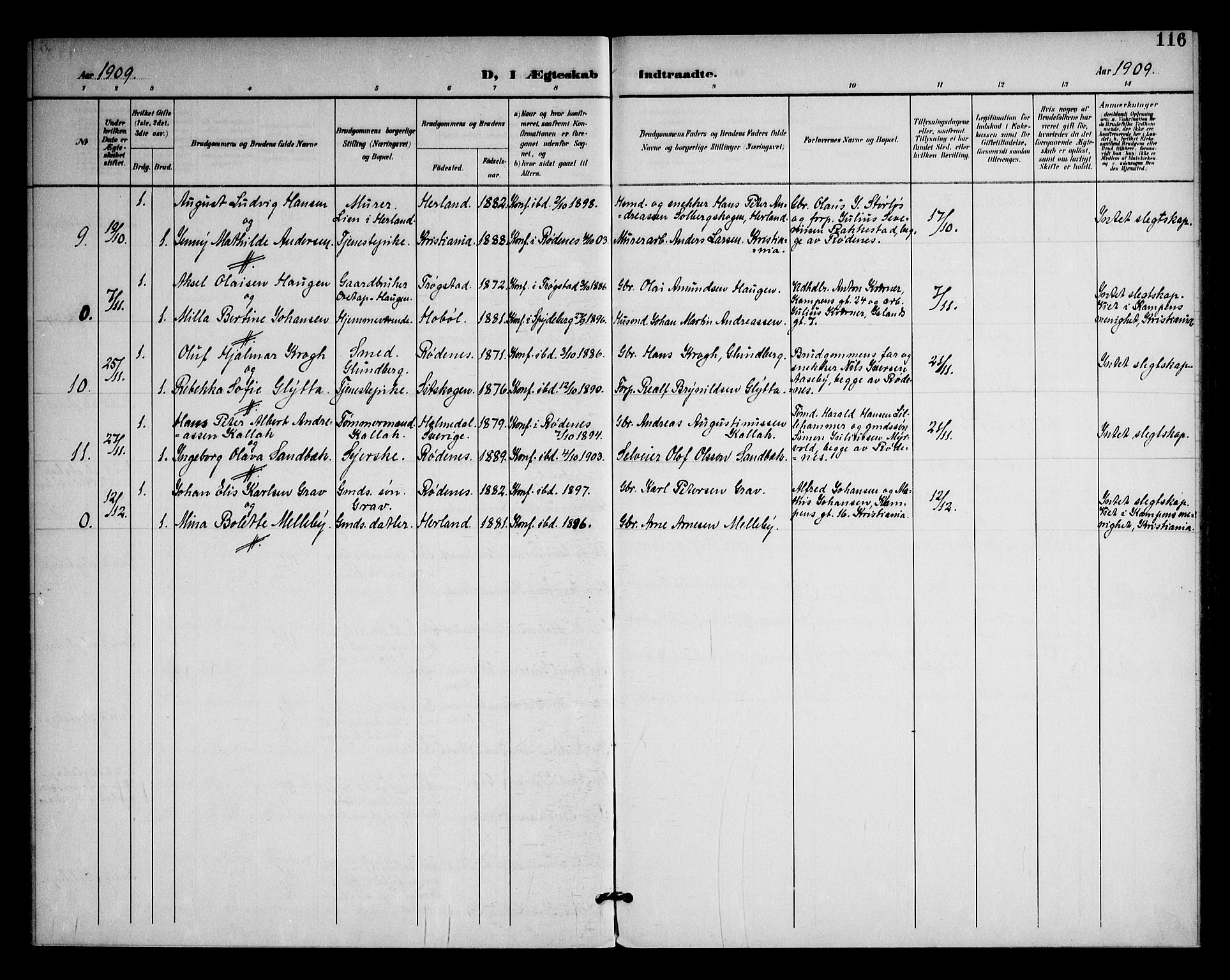 Rødenes prestekontor Kirkebøker, SAO/A-2005/F/Fa/L0011: Parish register (official) no. I 11, 1901-1910, p. 116