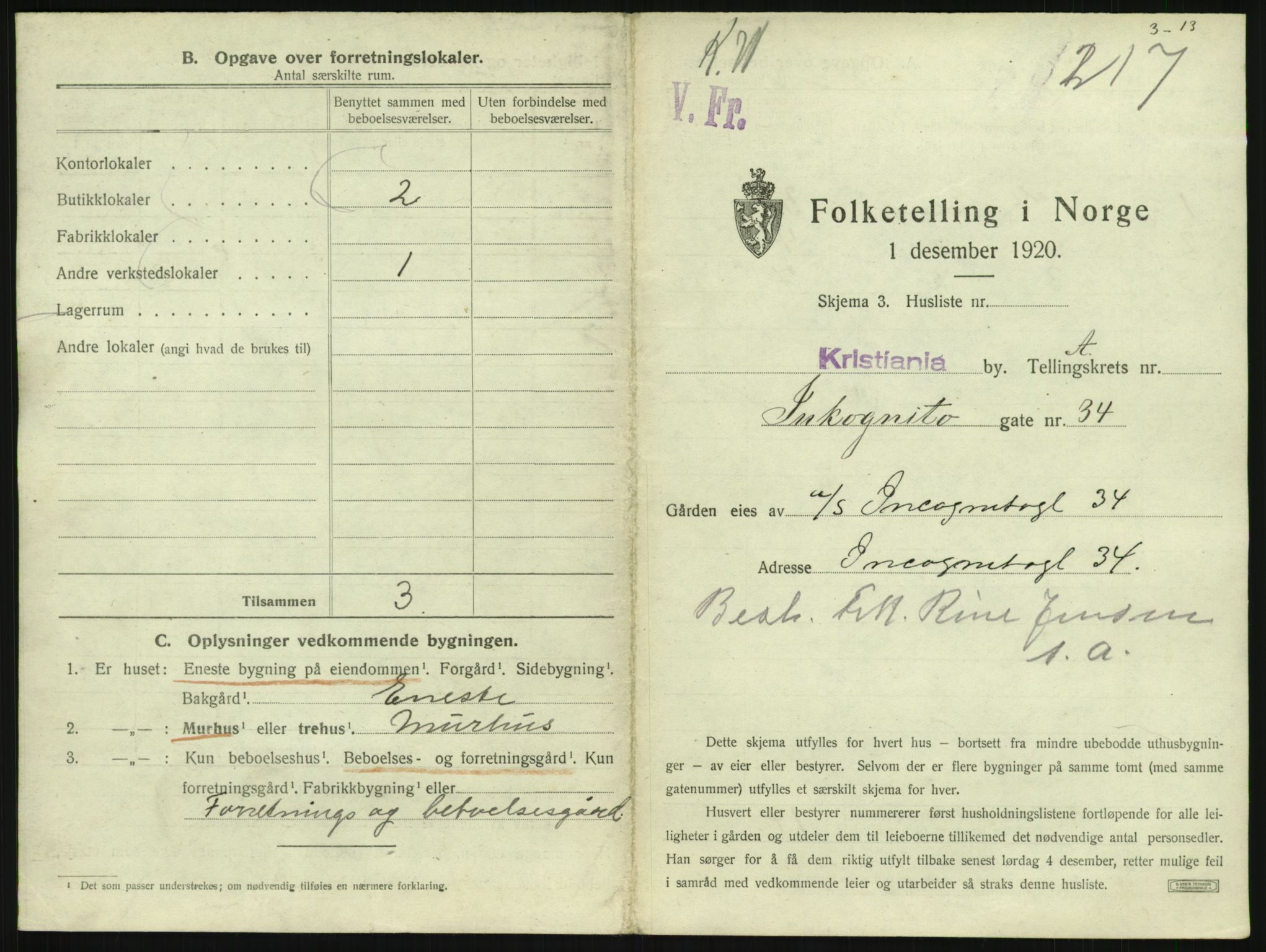 SAO, 1920 census for Kristiania, 1920, p. 45554