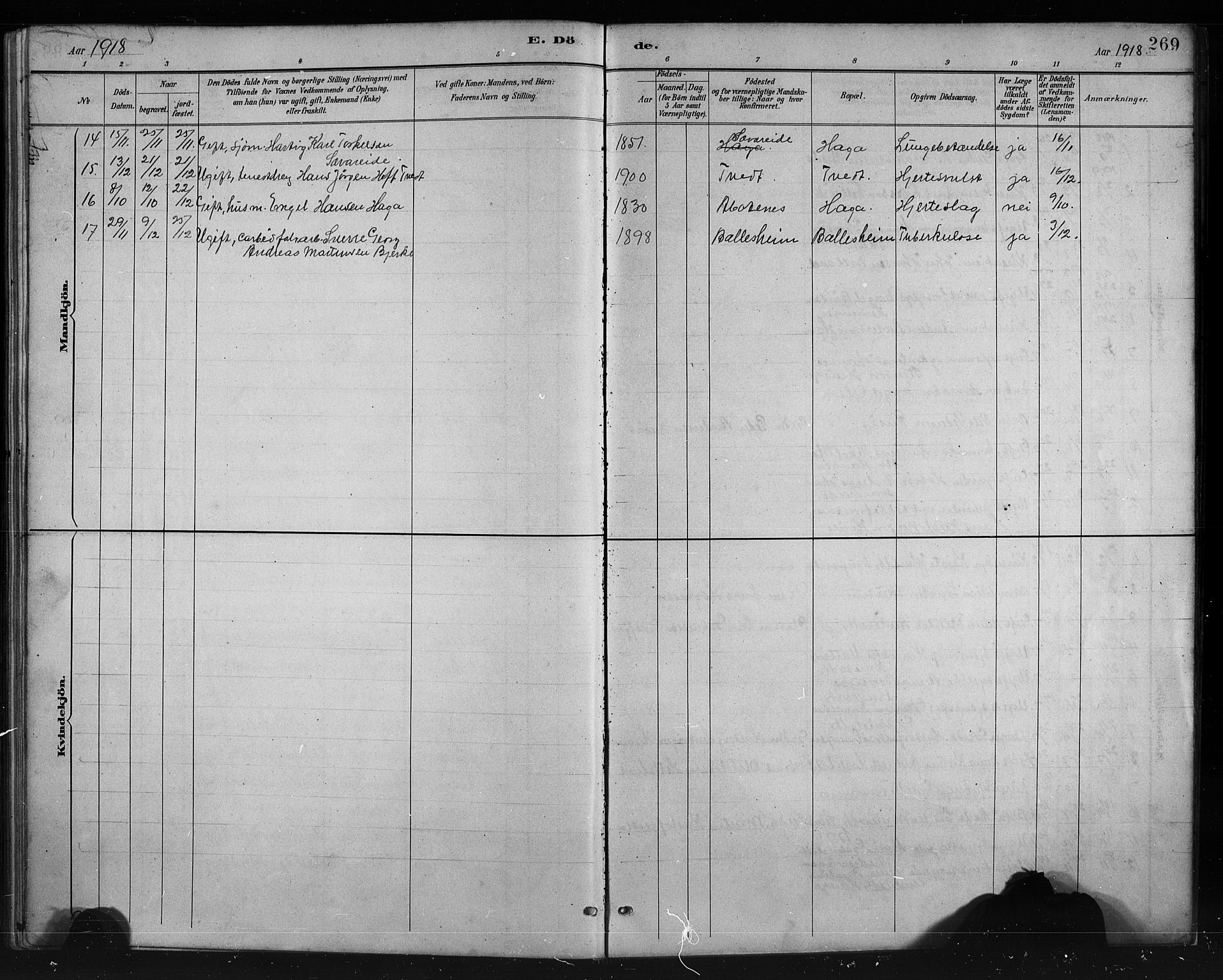 Fusa sokneprestembete, AV/SAB-A-75401/H/Hab: Parish register (copy) no. C 2, 1886-1926, p. 269