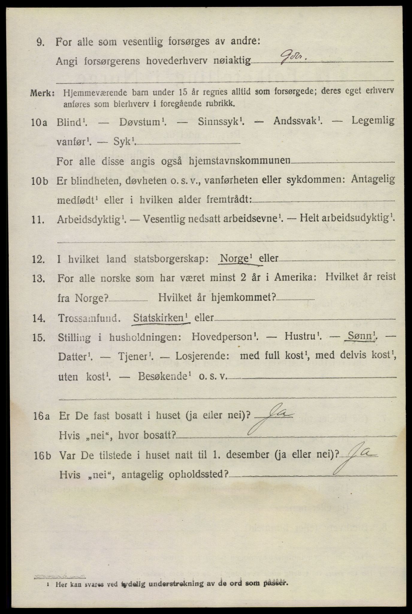 SAKO, 1920 census for Sauherad, 1920, p. 5066