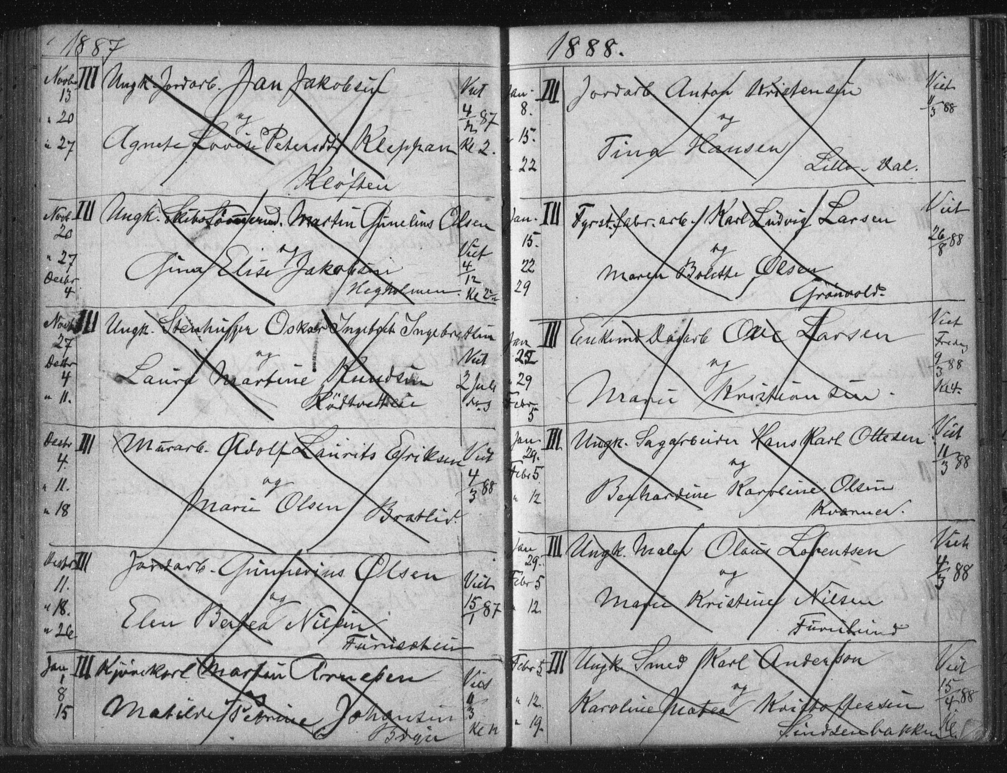 Østre Aker prestekontor Kirkebøker, SAO/A-10840/H/Ha/L0005: Banns register no. I 5, 1879-1899