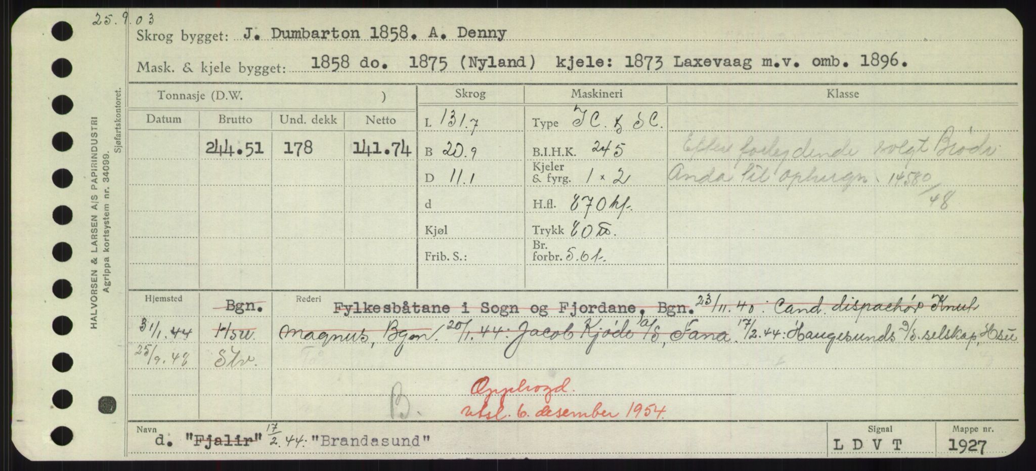 Sjøfartsdirektoratet med forløpere, Skipsmålingen, RA/S-1627/H/Hd/L0005: Fartøy, Br-Byg, p. 89