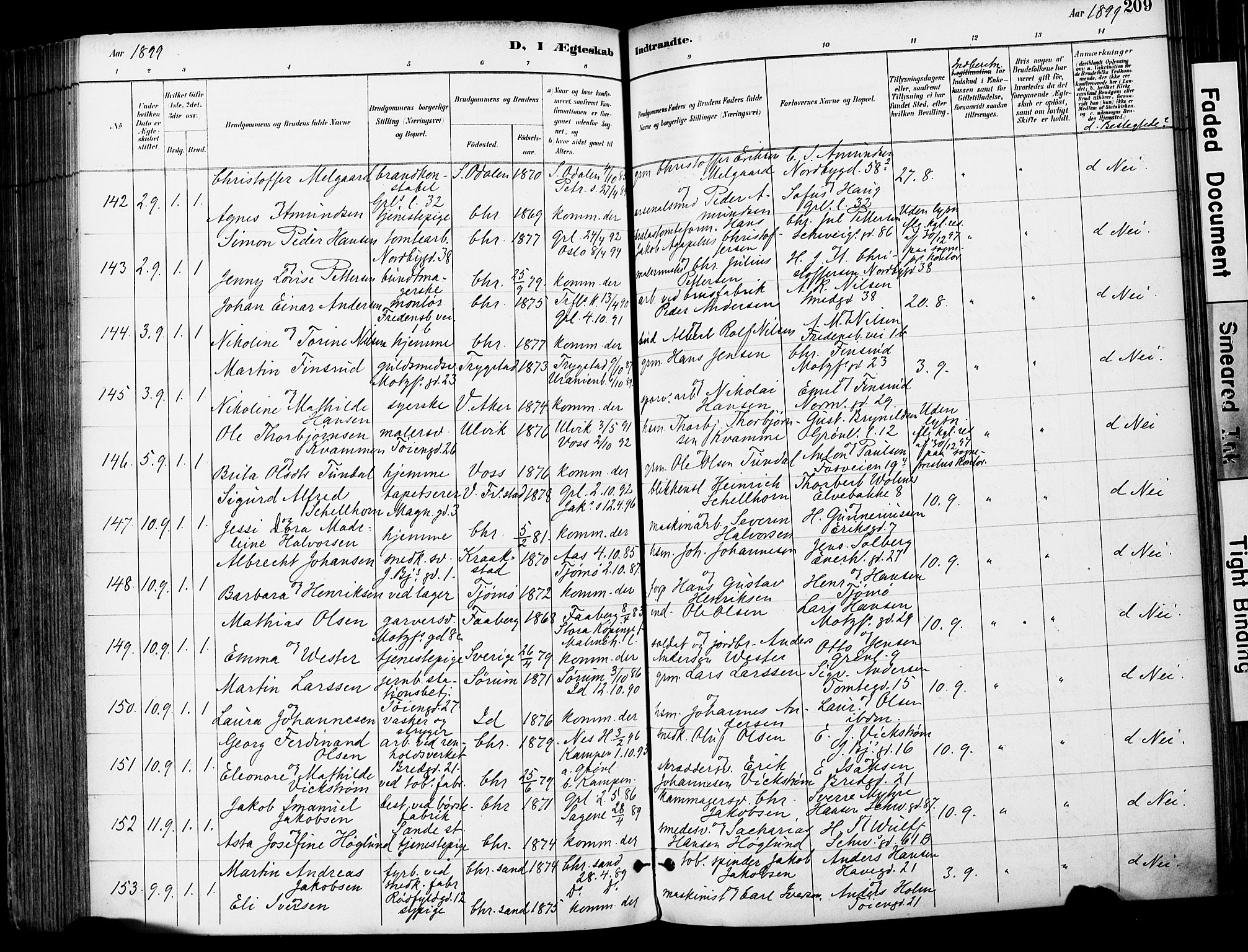 Grønland prestekontor Kirkebøker, AV/SAO-A-10848/F/Fa/L0013: Parish register (official) no. 13, 1887-1906, p. 209