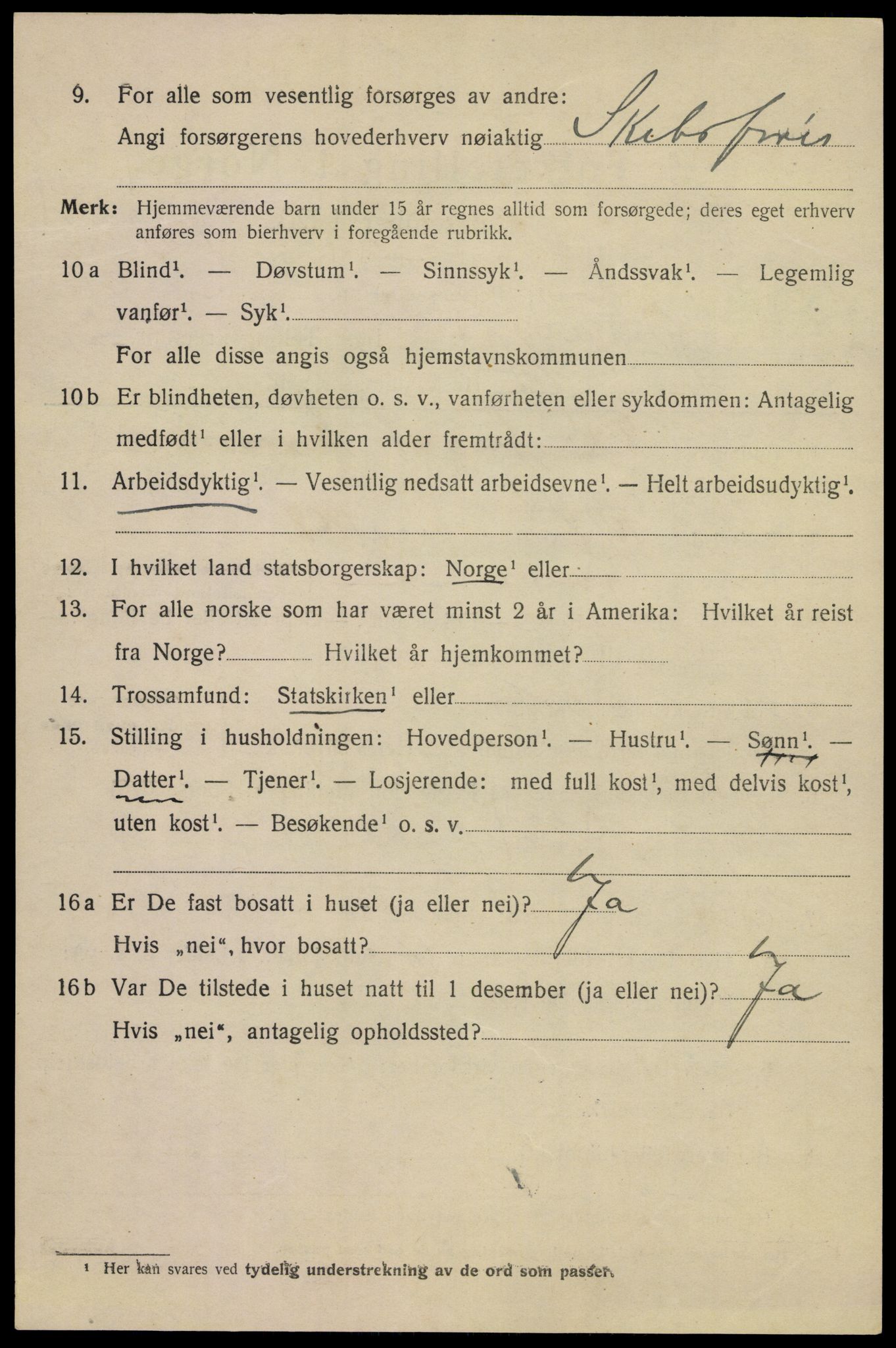 SAKO, 1920 census for Kragerø, 1920, p. 6658