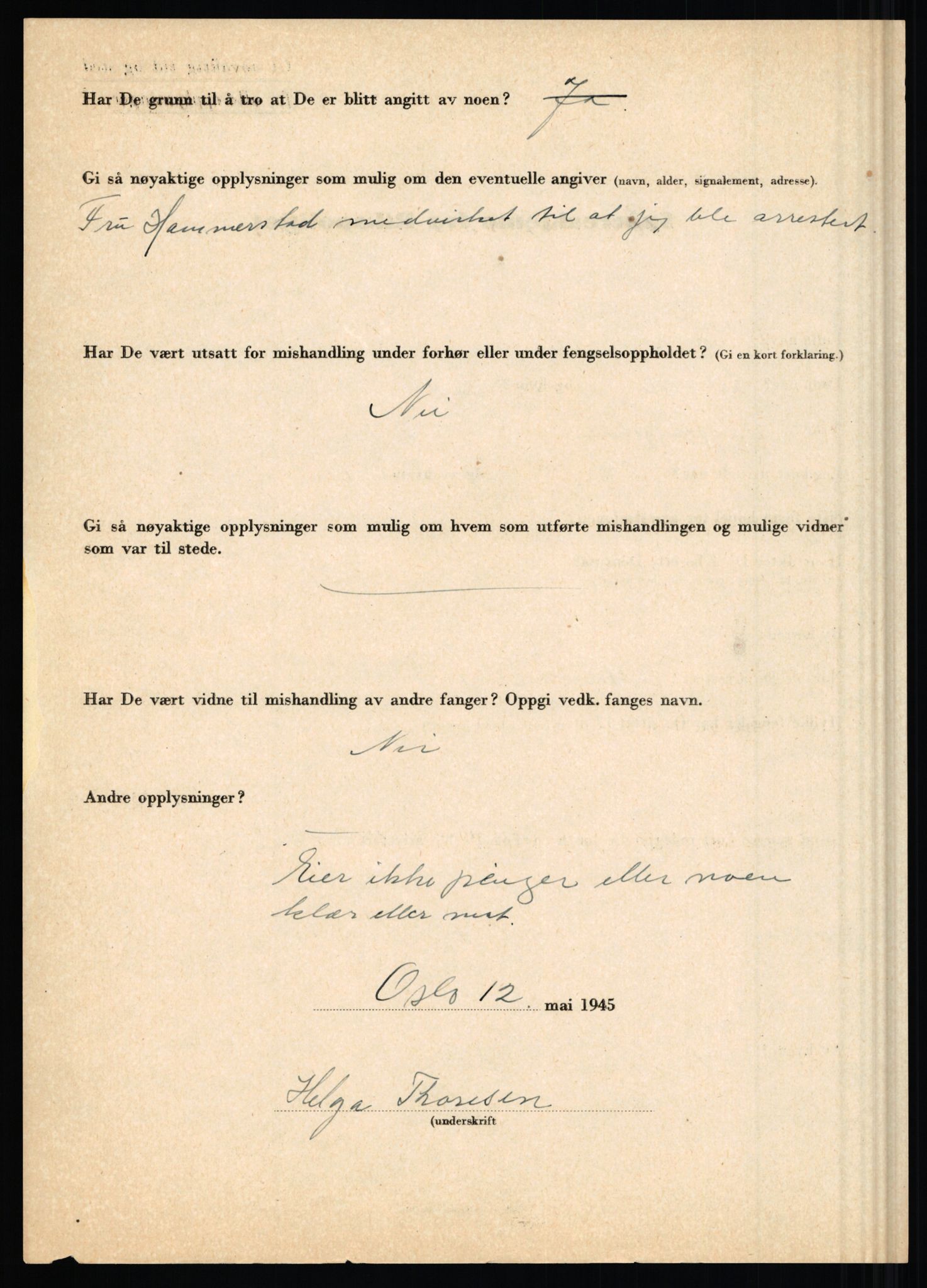 Rikspolitisjefen, AV/RA-S-1560/L/L0017: Tidemann, Hermann G. - Veum, Tjostolv, 1940-1945, p. 204