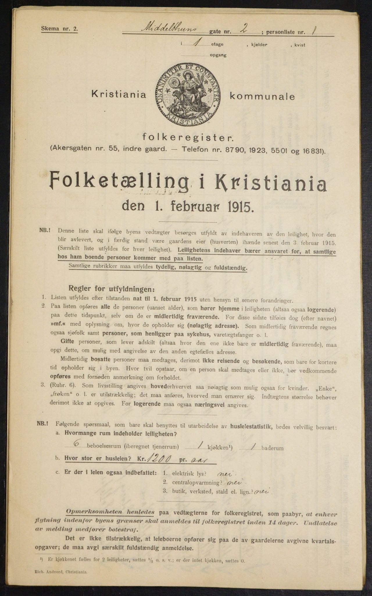 OBA, Municipal Census 1915 for Kristiania, 1915, p. 64726