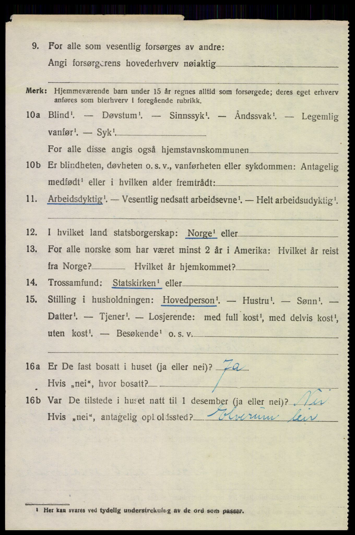 SAH, 1920 census for Elverum, 1920, p. 5981