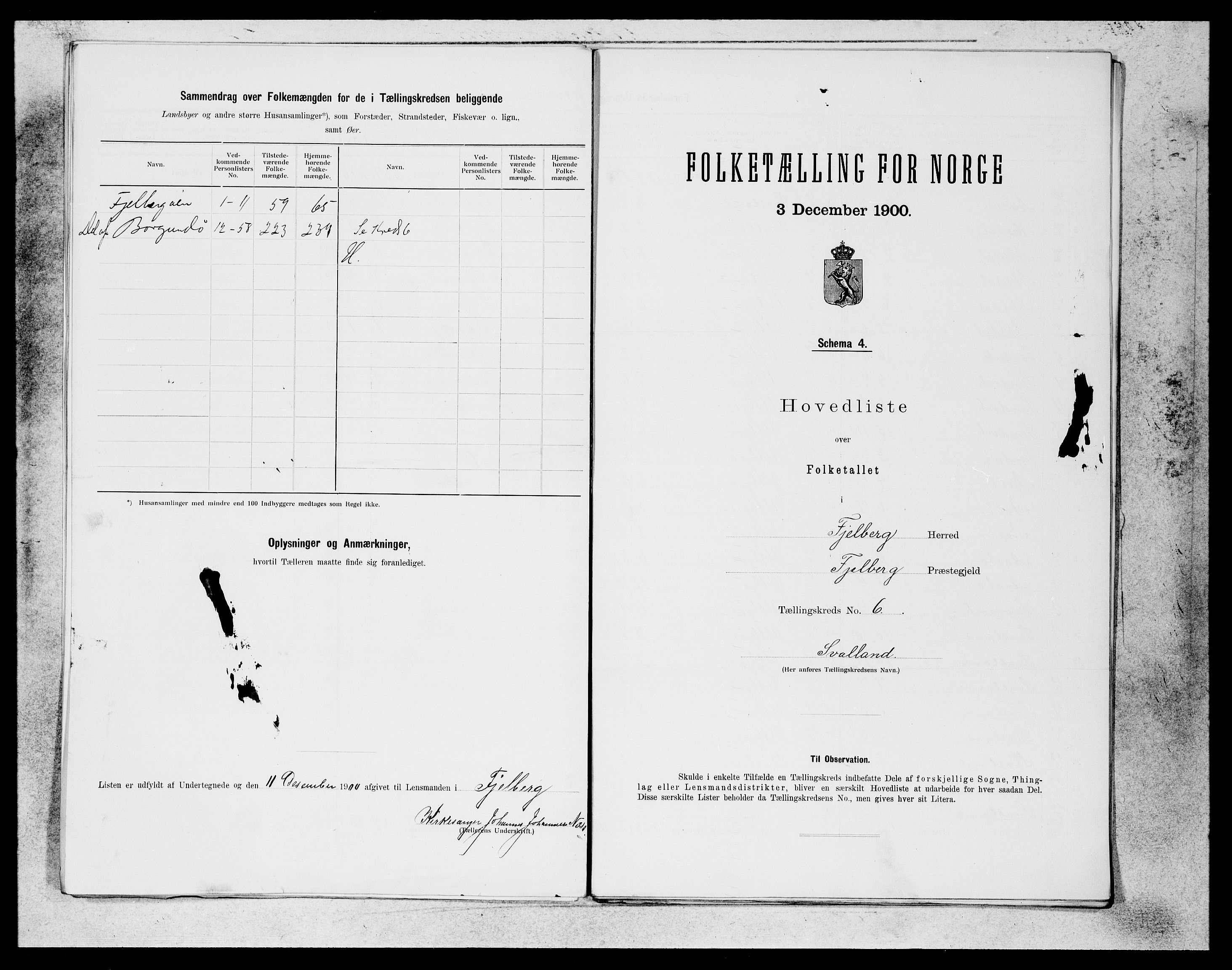 SAB, 1900 census for Fjelberg, 1900, p. 11