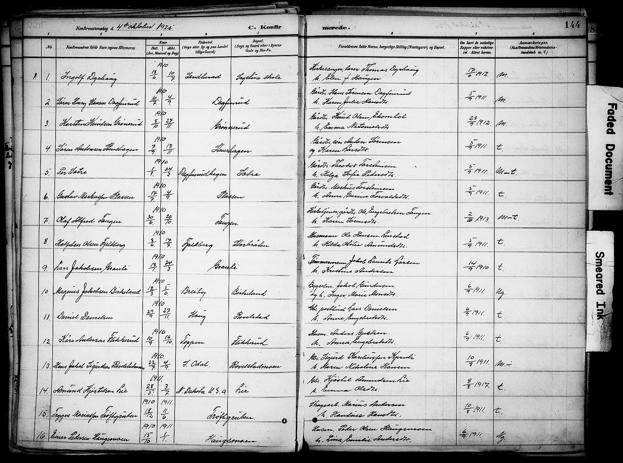 Nord-Odal prestekontor, AV/SAH-PREST-032/H/Ha/Haa/L0007: Parish register (official) no. 7, 1902-1926, p. 144