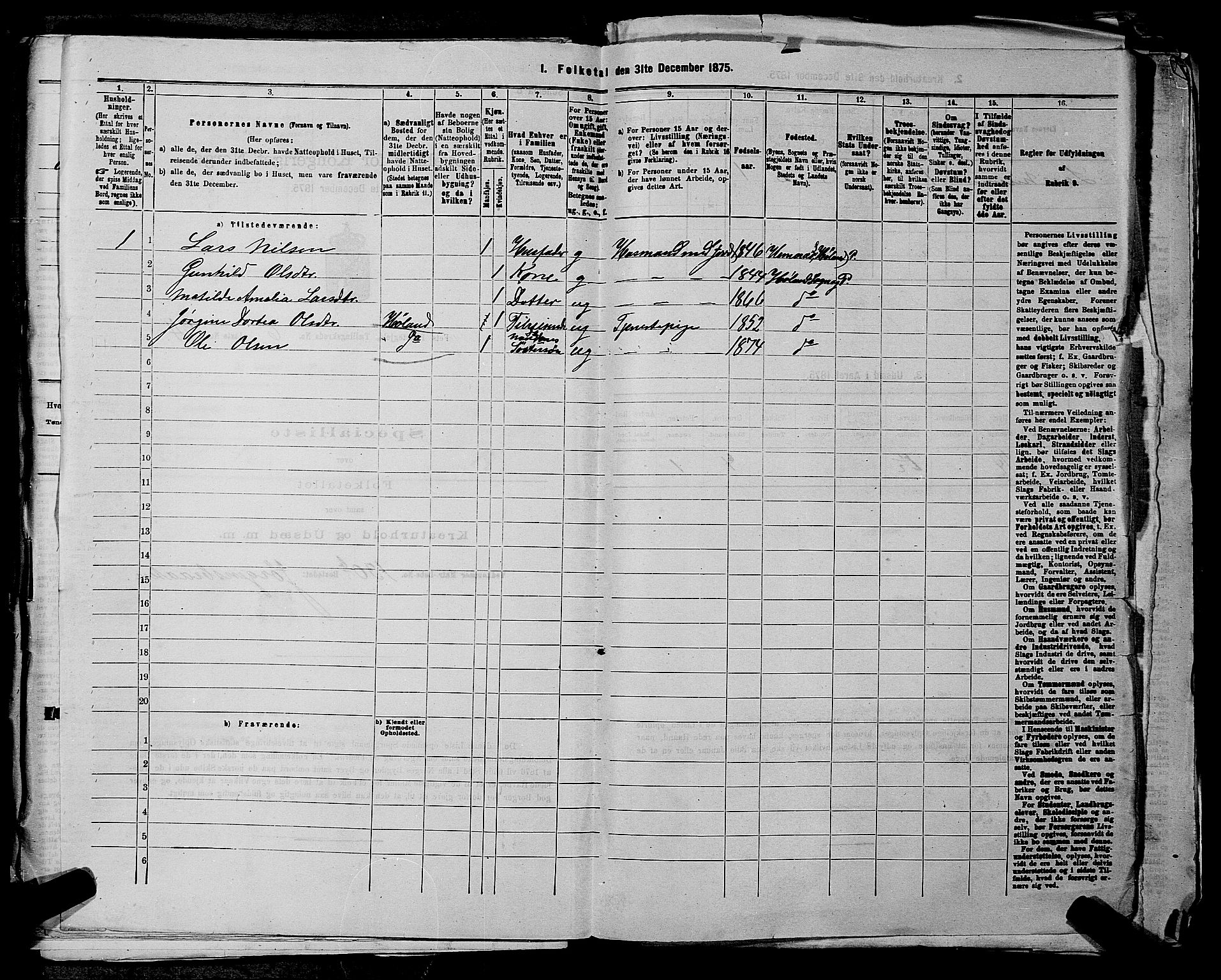 RA, 1875 census for 0227P Fet, 1875, p. 990