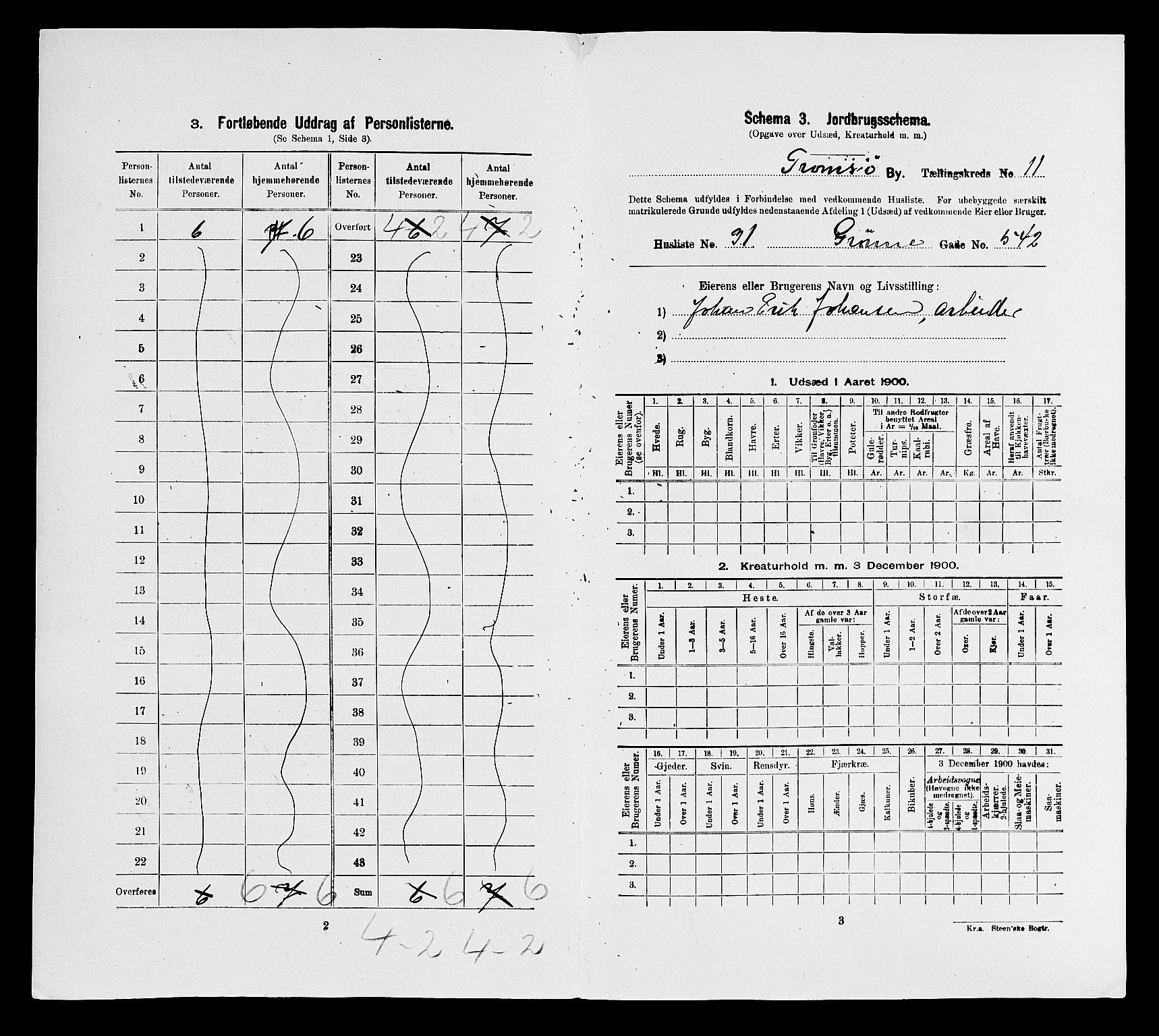 SATØ, 1900 census for Tromsø, 1900, p. 3268