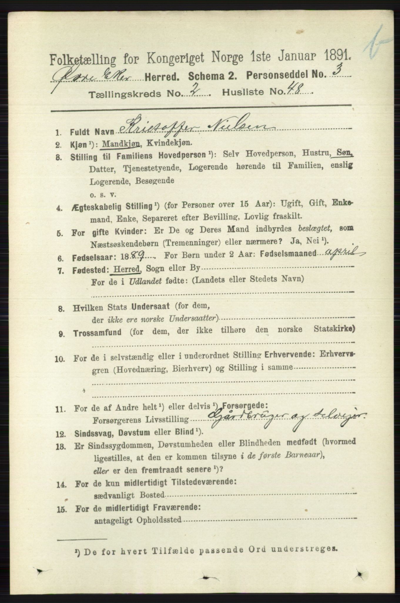 RA, 1891 census for 0624 Øvre Eiker, 1891, p. 8753