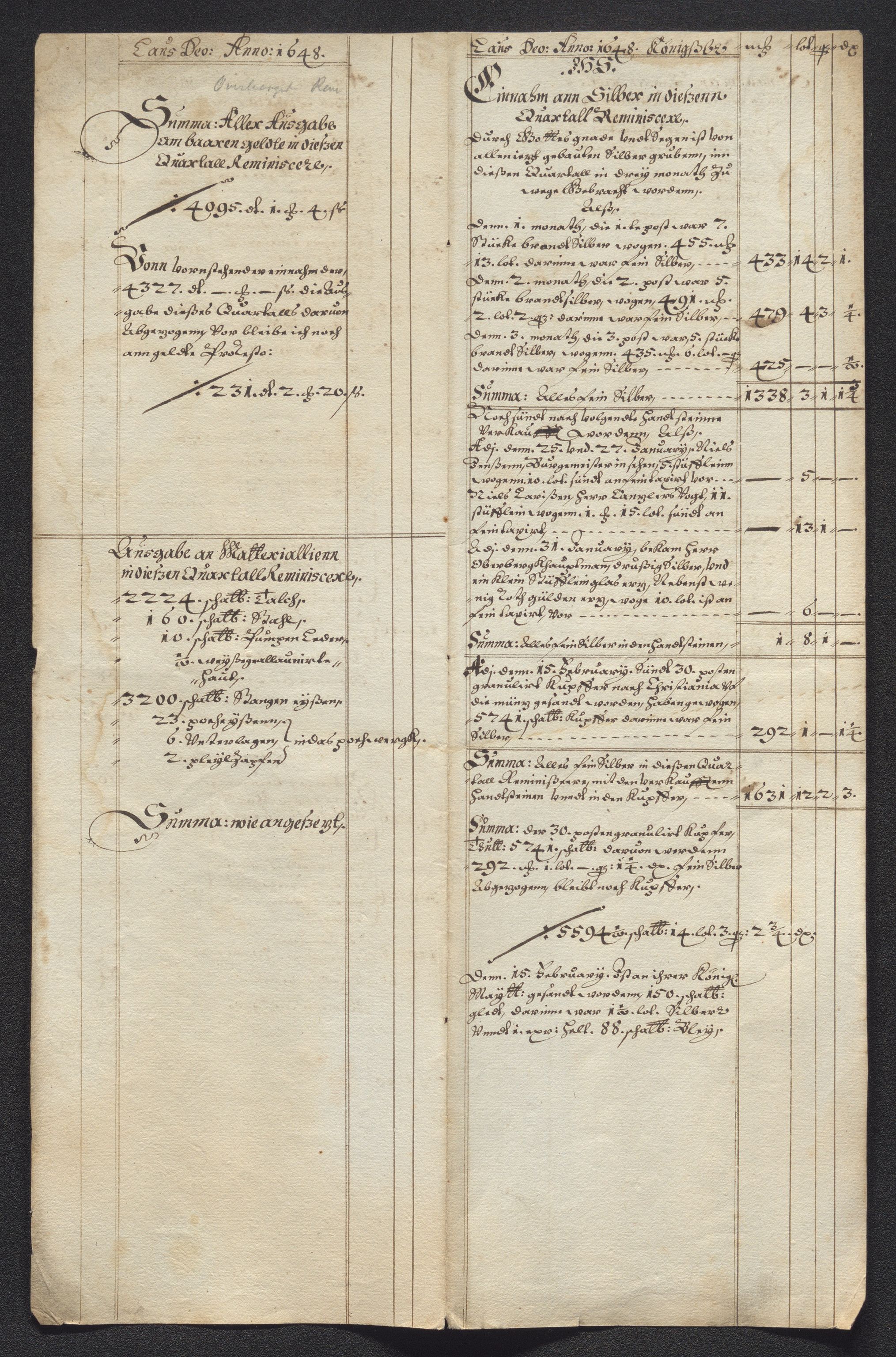 Kongsberg Sølvverk 1623-1816, SAKO/EA-3135/001/D/Dc/Dcd/L0022: Utgiftsregnskap for gruver m.m., 1647-1648, p. 600