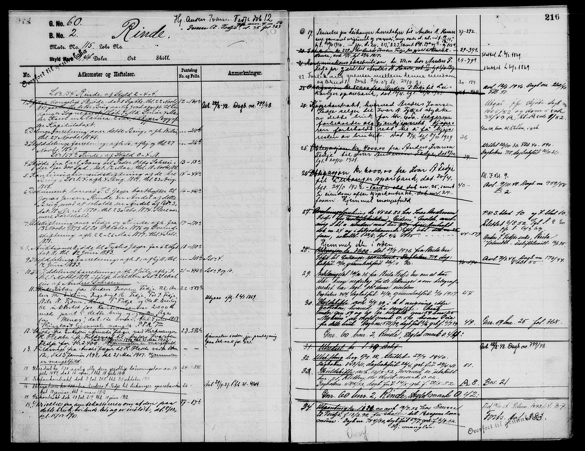 Ytre Sogn tingrett, AV/SAB-A-2601/1/G/Gaa/L0013: Mortgage register no. II.A.a.13, 1800-1965, p. 216