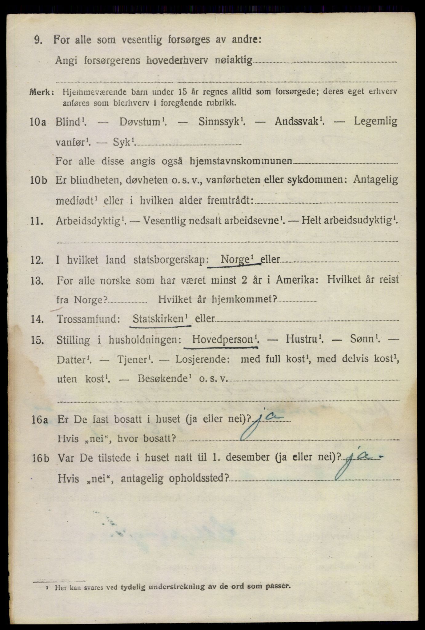 SAKO, 1920 census for Bamble, 1920, p. 5880