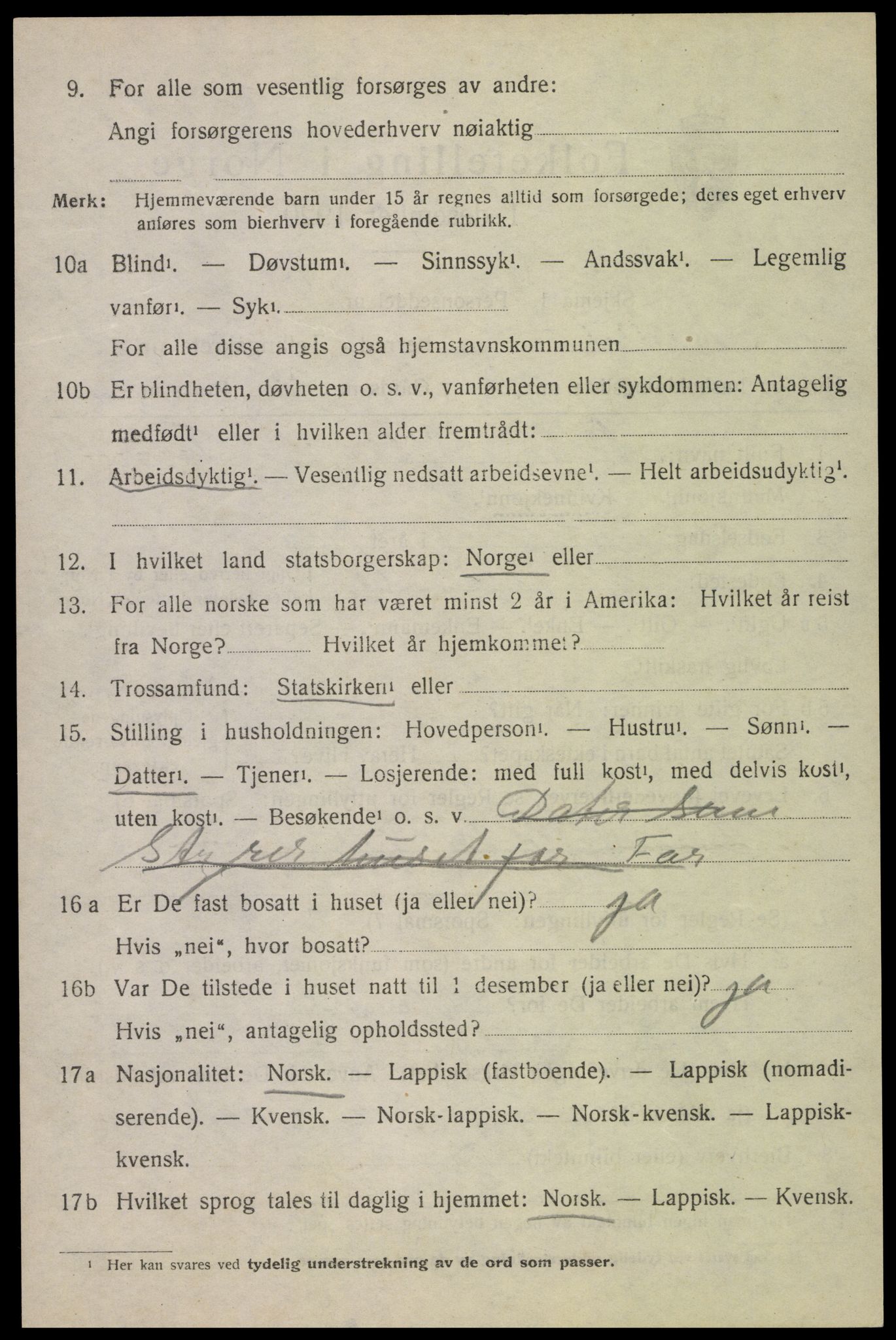 SAT, 1920 census for Hadsel, 1920, p. 20031