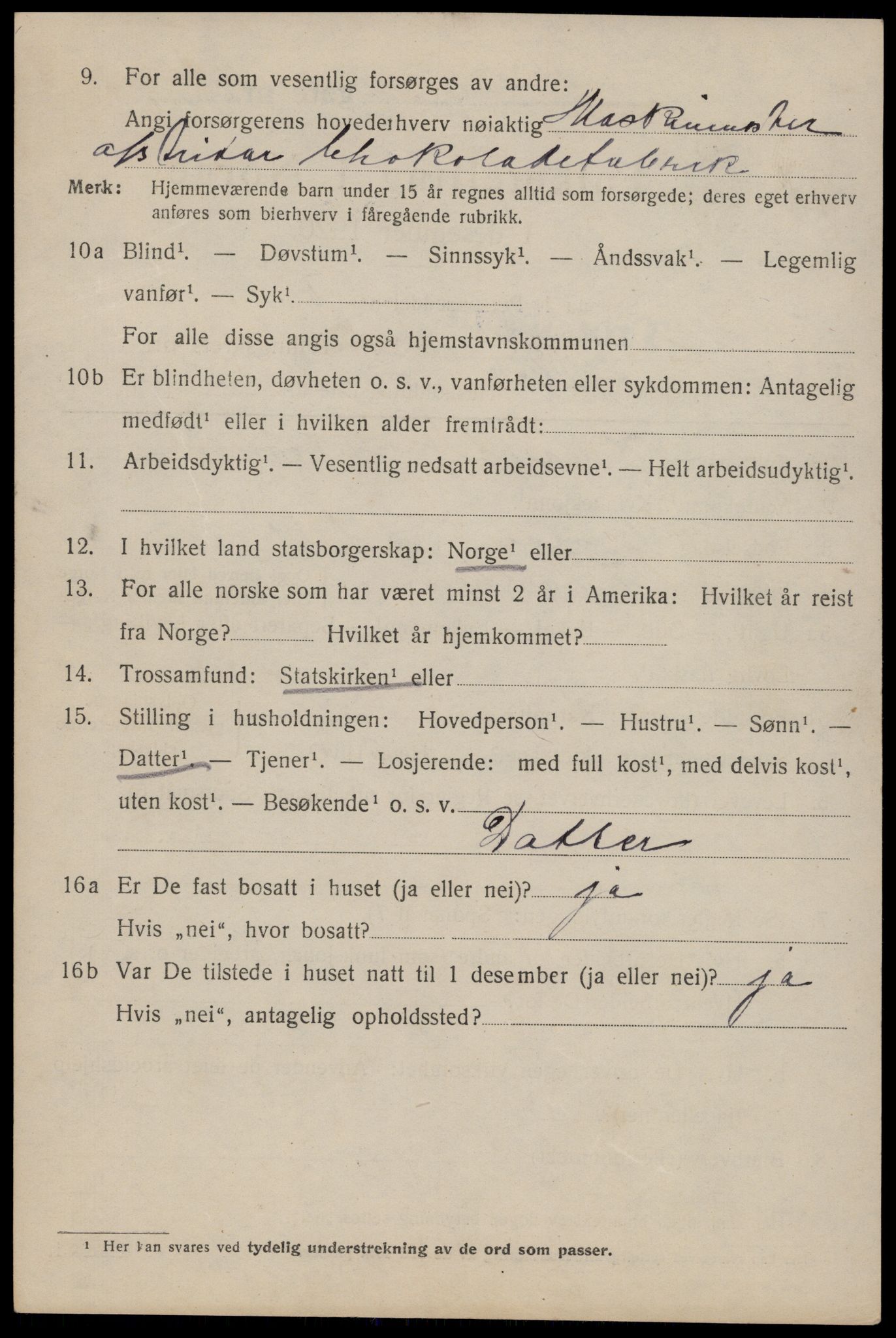 SAT, 1920 census for Trondheim, 1920, p. 118275