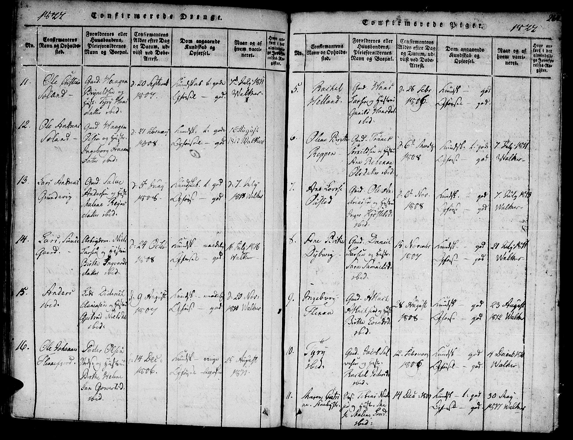 Flekkefjord sokneprestkontor, SAK/1111-0012/F/Fa/Fac/L0002: Parish register (official) no. A 2, 1815-1826, p. 264