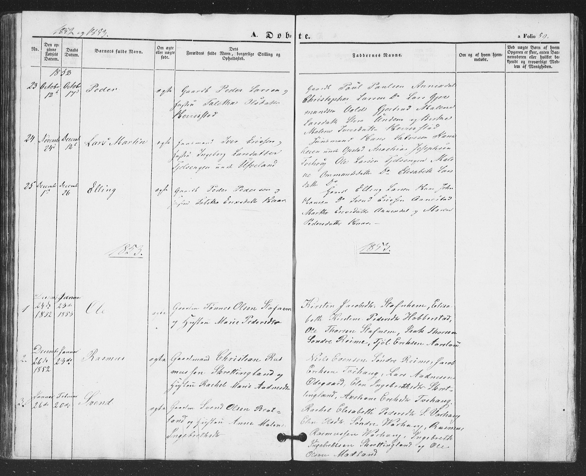 Hå sokneprestkontor, AV/SAST-A-101801/001/30BA/L0007: Parish register (official) no. A 6, 1842-1855, p. 59