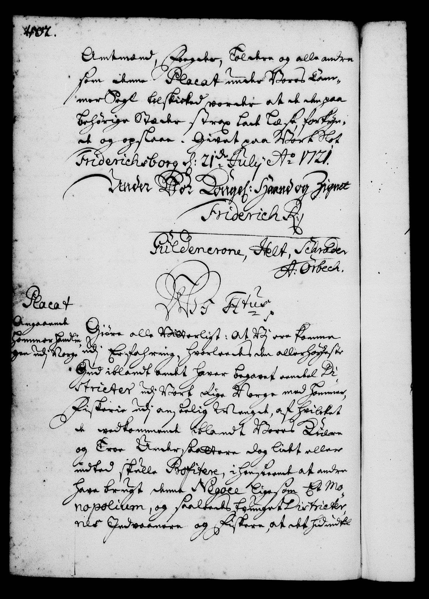 Rentekammeret, Kammerkanselliet, AV/RA-EA-3111/G/Gg/Gga/L0001: Norsk ekspedisjonsprotokoll med register (merket RK 53.1), 1720-1723, p. 402
