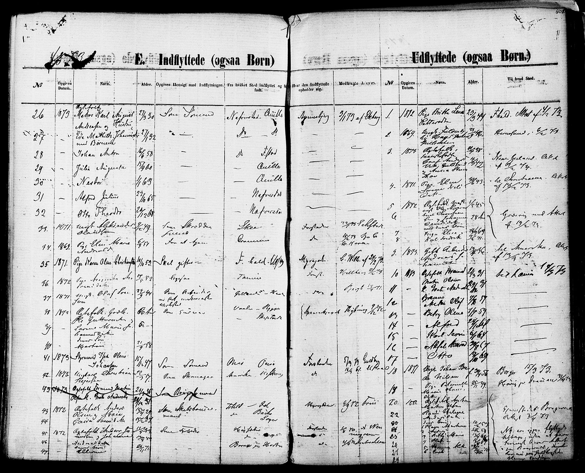 Fredrikstad domkirkes prestekontor Kirkebøker, SAO/A-10906/F/Fa/L0001: Parish register (official) no. 1, 1871-1878, p. 401