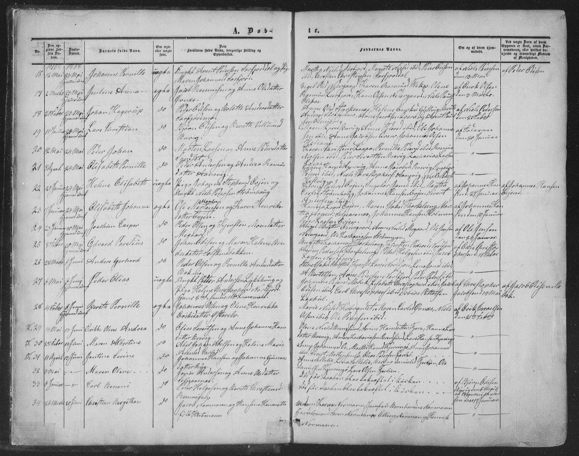 Ministerialprotokoller, klokkerbøker og fødselsregistre - Nordland, SAT/A-1459/853/L0770: Parish register (official) no. 853A09, 1857-1870, p. 10