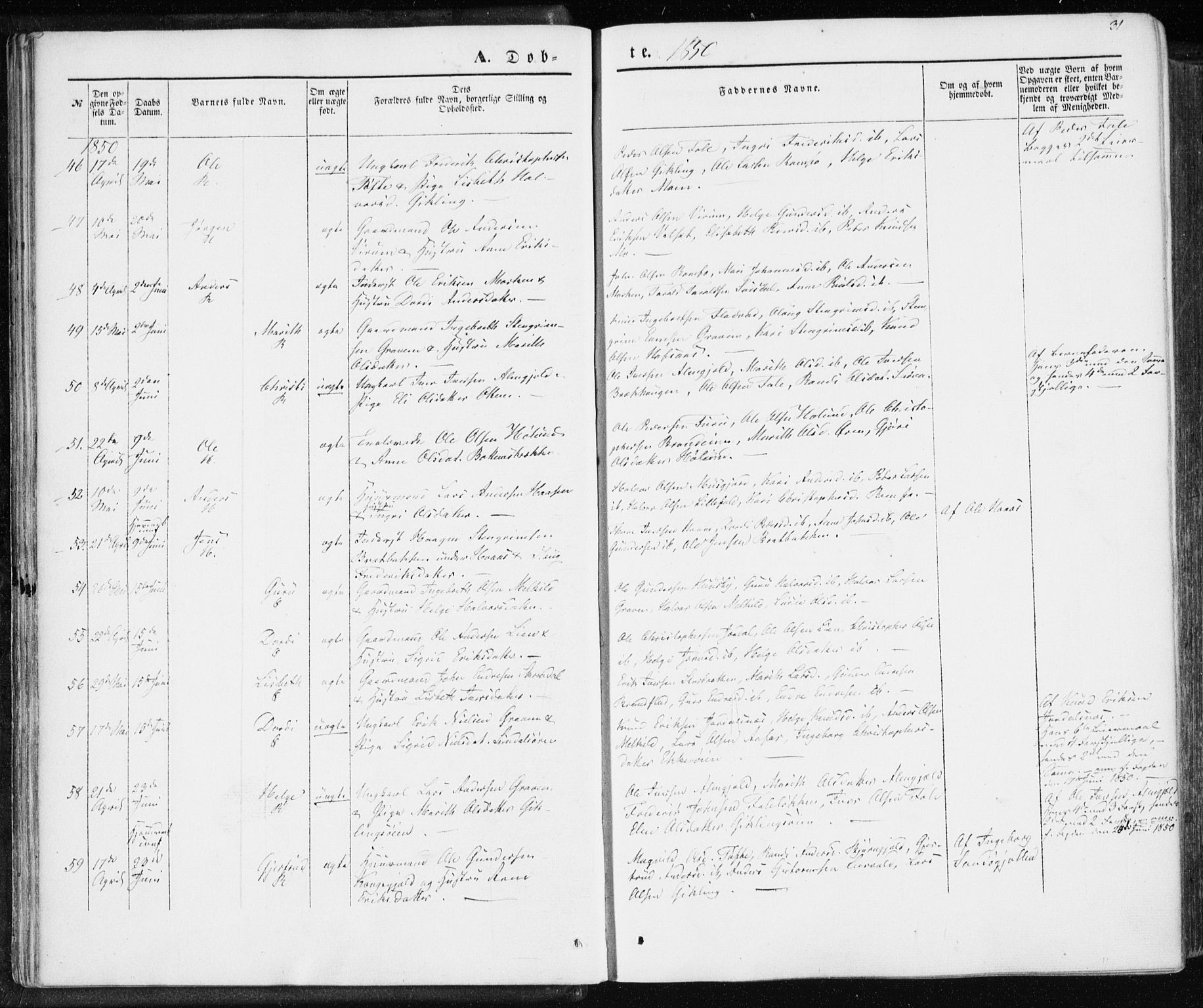 Ministerialprotokoller, klokkerbøker og fødselsregistre - Møre og Romsdal, SAT/A-1454/590/L1013: Parish register (official) no. 590A05, 1847-1877, p. 31
