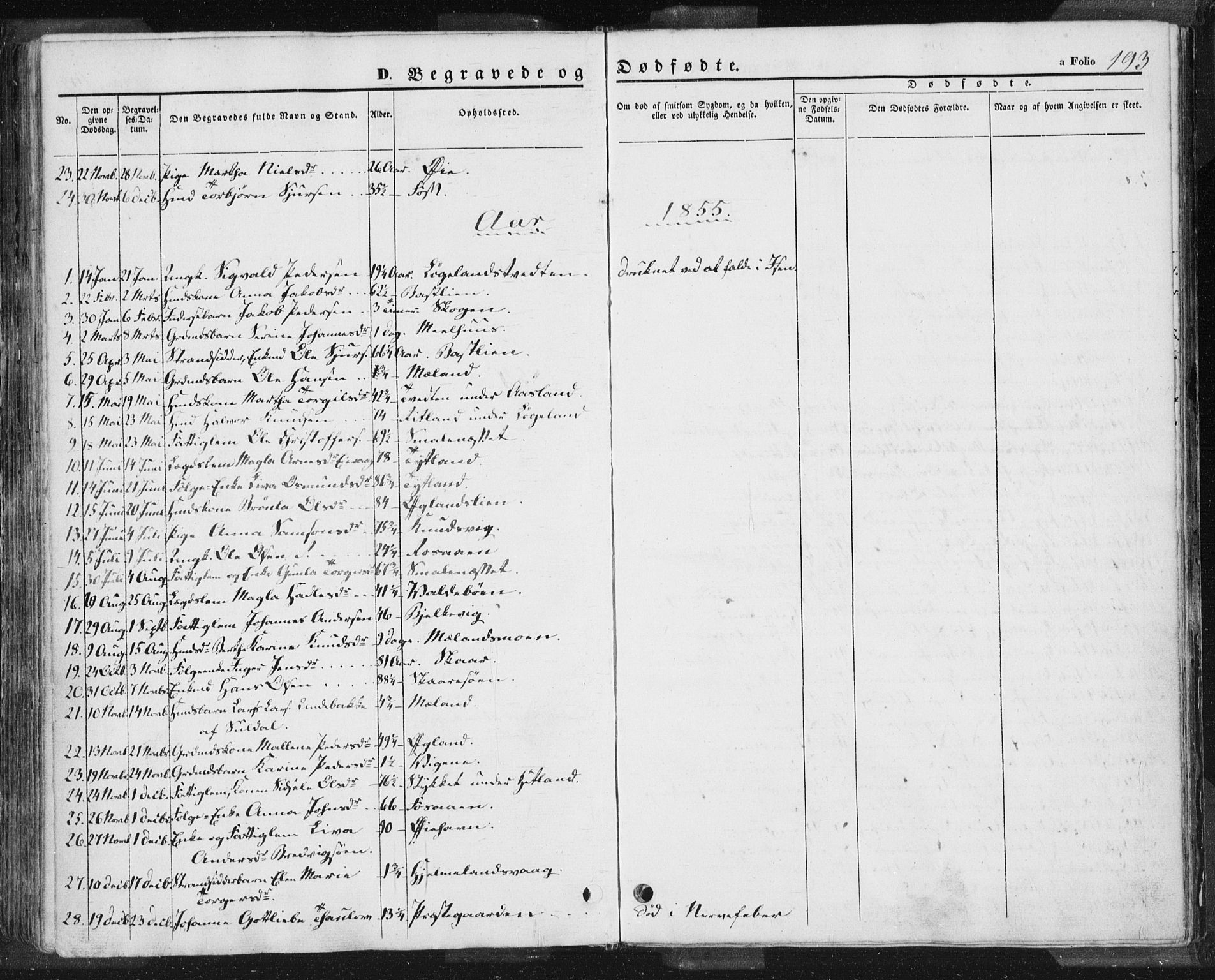 Hjelmeland sokneprestkontor, AV/SAST-A-101843/01/IV/L0009: Parish register (official) no. A 9, 1846-1860, p. 193