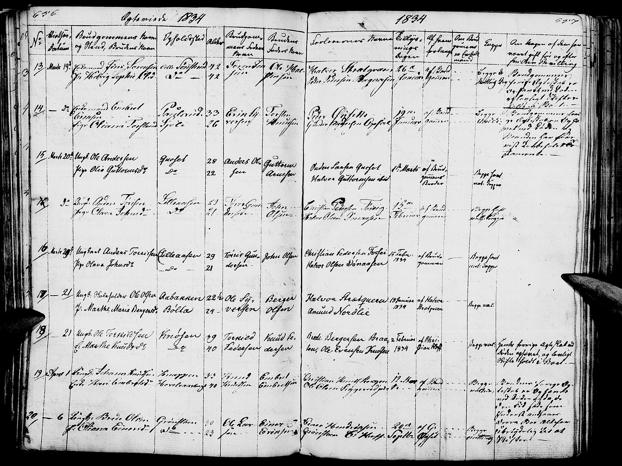 Hof prestekontor, AV/SAH-PREST-038/H/Ha/Haa/L0006: Parish register (official) no. 6, 1822-1841, p. 656-657