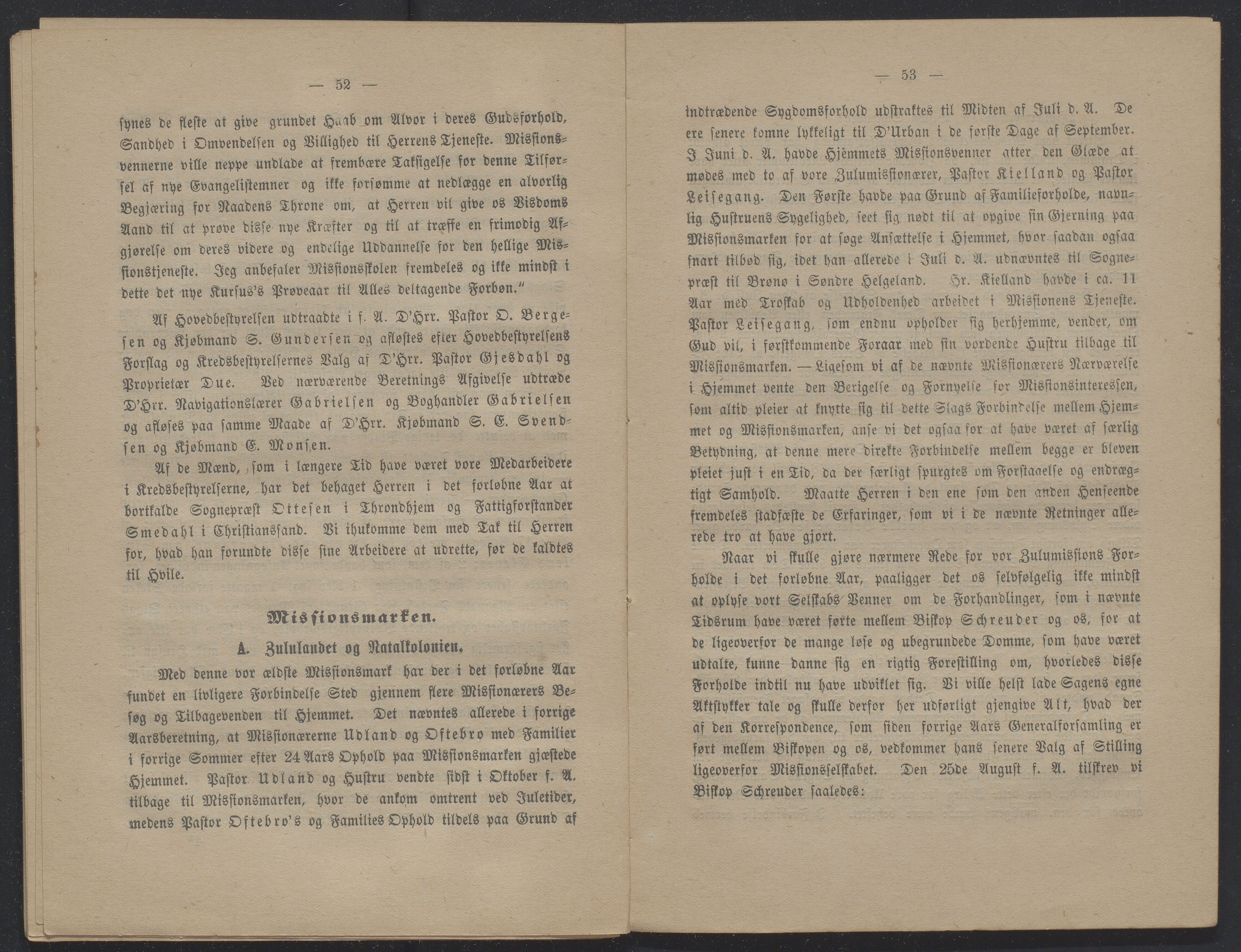 Det Norske Misjonsselskap - hovedadministrasjonen, VID/MA-A-1045/D/Db/Dba/L0338/0002: Beretninger, Bøker, Skrifter o.l   / Årsberetninger 32, 1874, p. 52-53