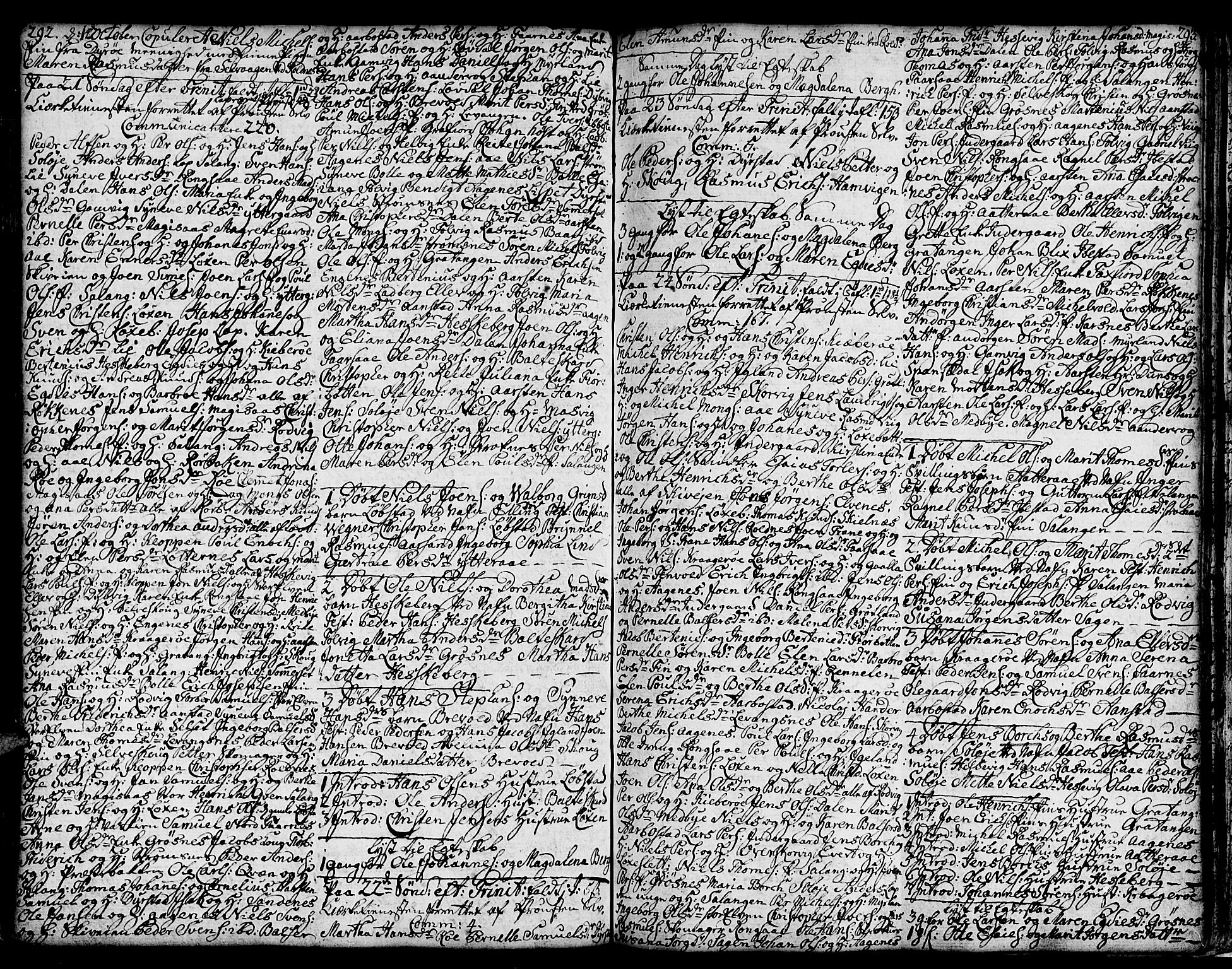 Ibestad sokneprestembete, AV/SATØ-S-0077/H/Ha/Hab/L0001klokker: Parish register (copy) no. 1, 1776-1808, p. 292-293