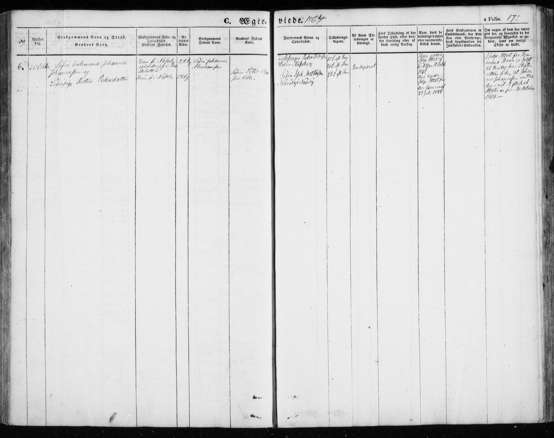 Nesseby sokneprestkontor, AV/SATØ-S-1330/H/Ha/L0002kirke: Parish register (official) no. 2, 1856-1864, p. 172