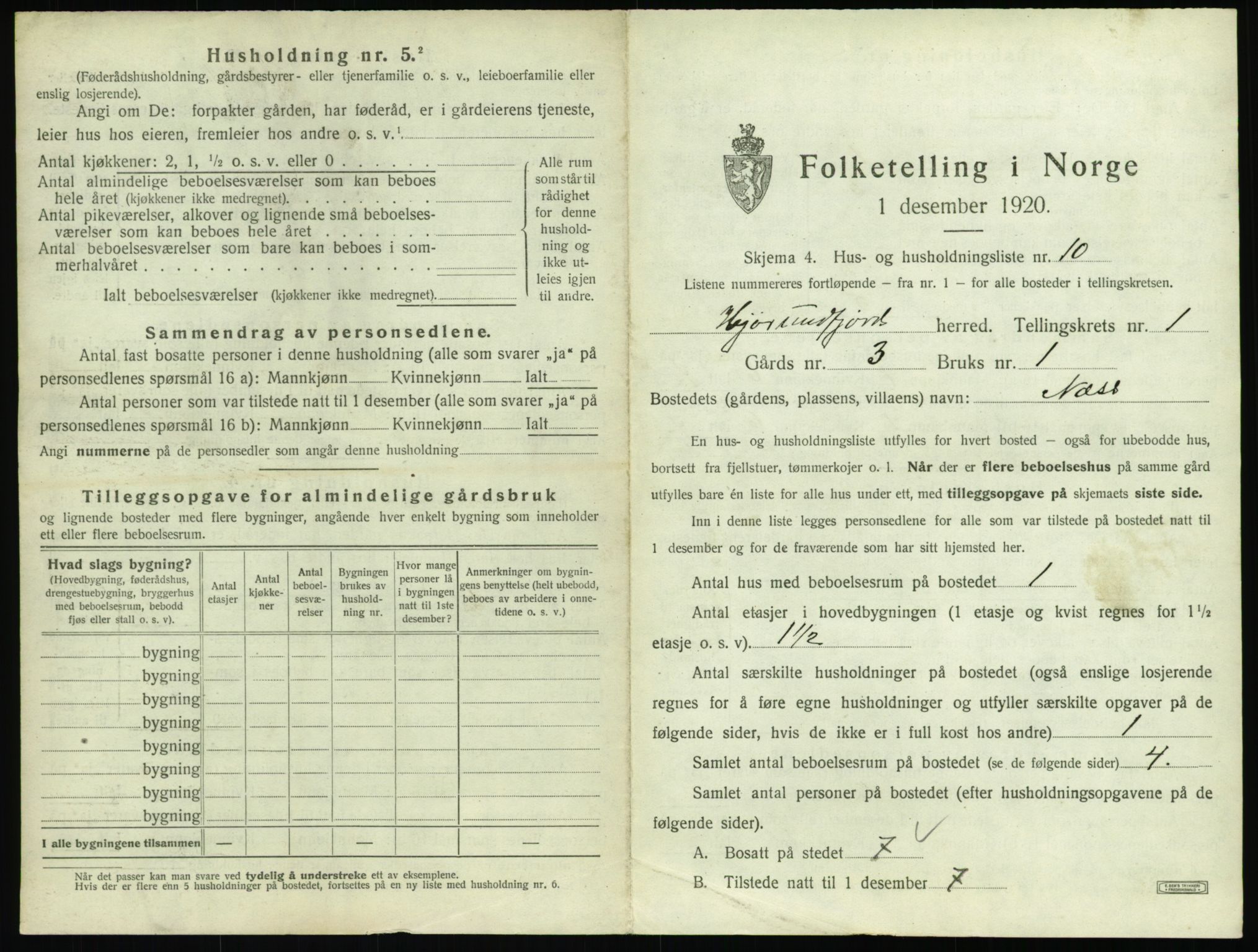 SAT, 1920 census for Hjørundfjord, 1920, p. 65