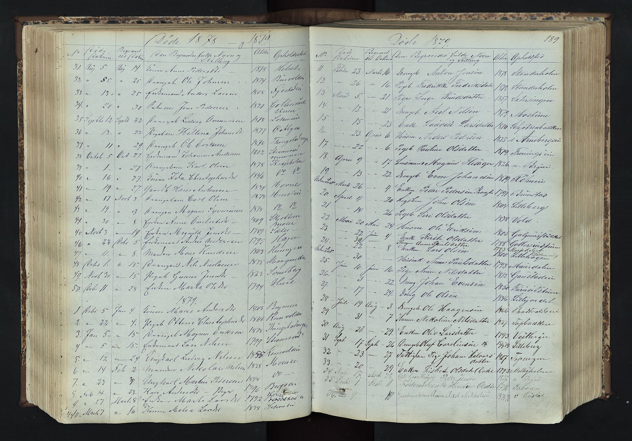 Romedal prestekontor, SAH/PREST-004/L/L0011: Parish register (copy) no. 11, 1867-1895, p. 189