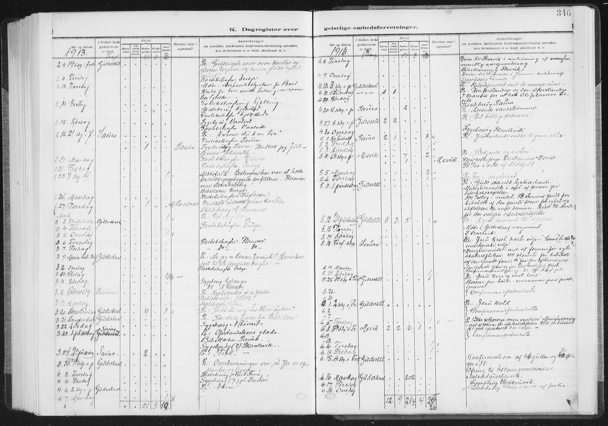Ministerialprotokoller, klokkerbøker og fødselsregistre - Nordland, SAT/A-1459/805/L0104: Parish register (official) no. 805A09, 1909-1926, p. 346