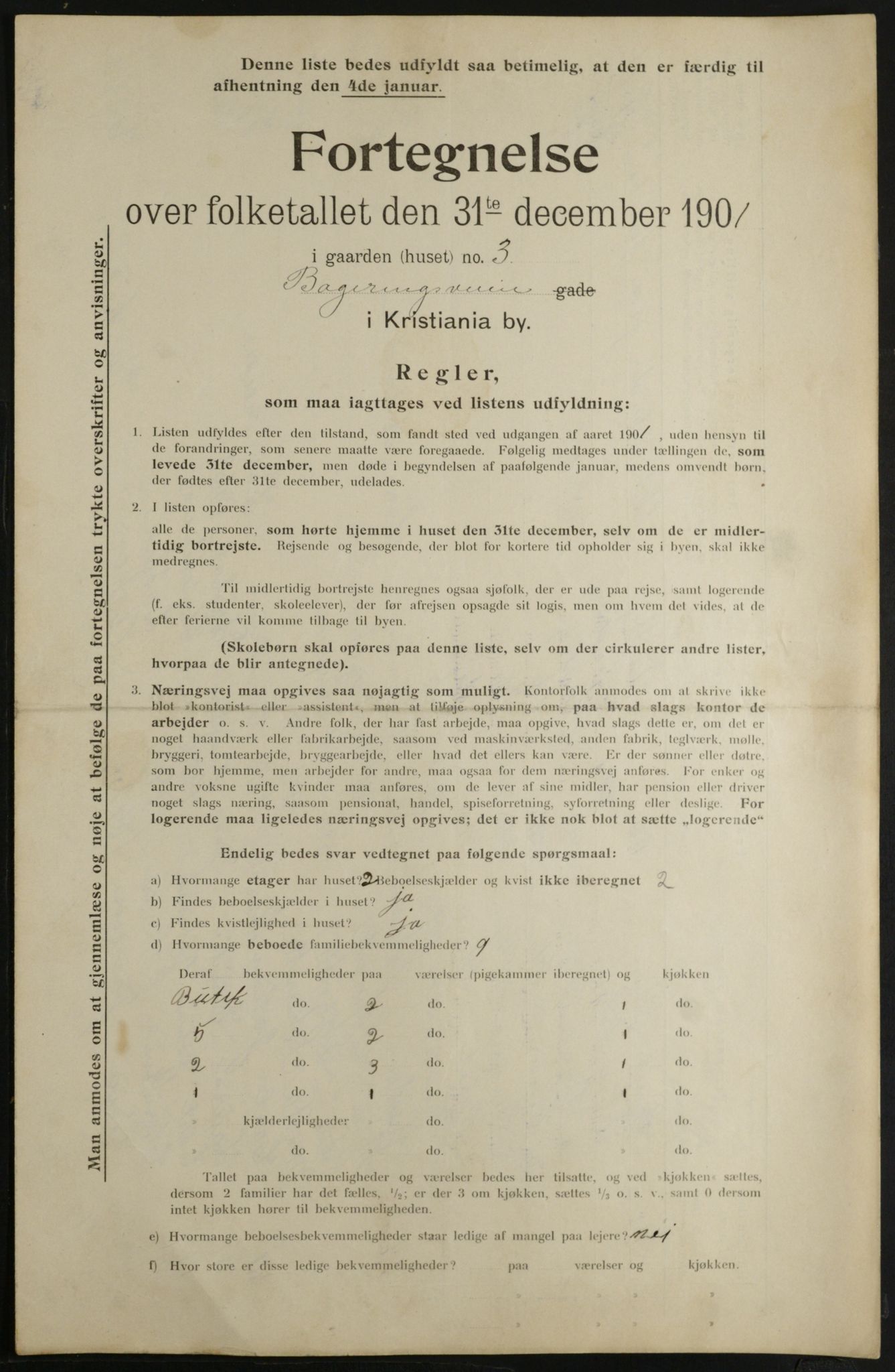 OBA, Municipal Census 1901 for Kristiania, 1901, p. 505