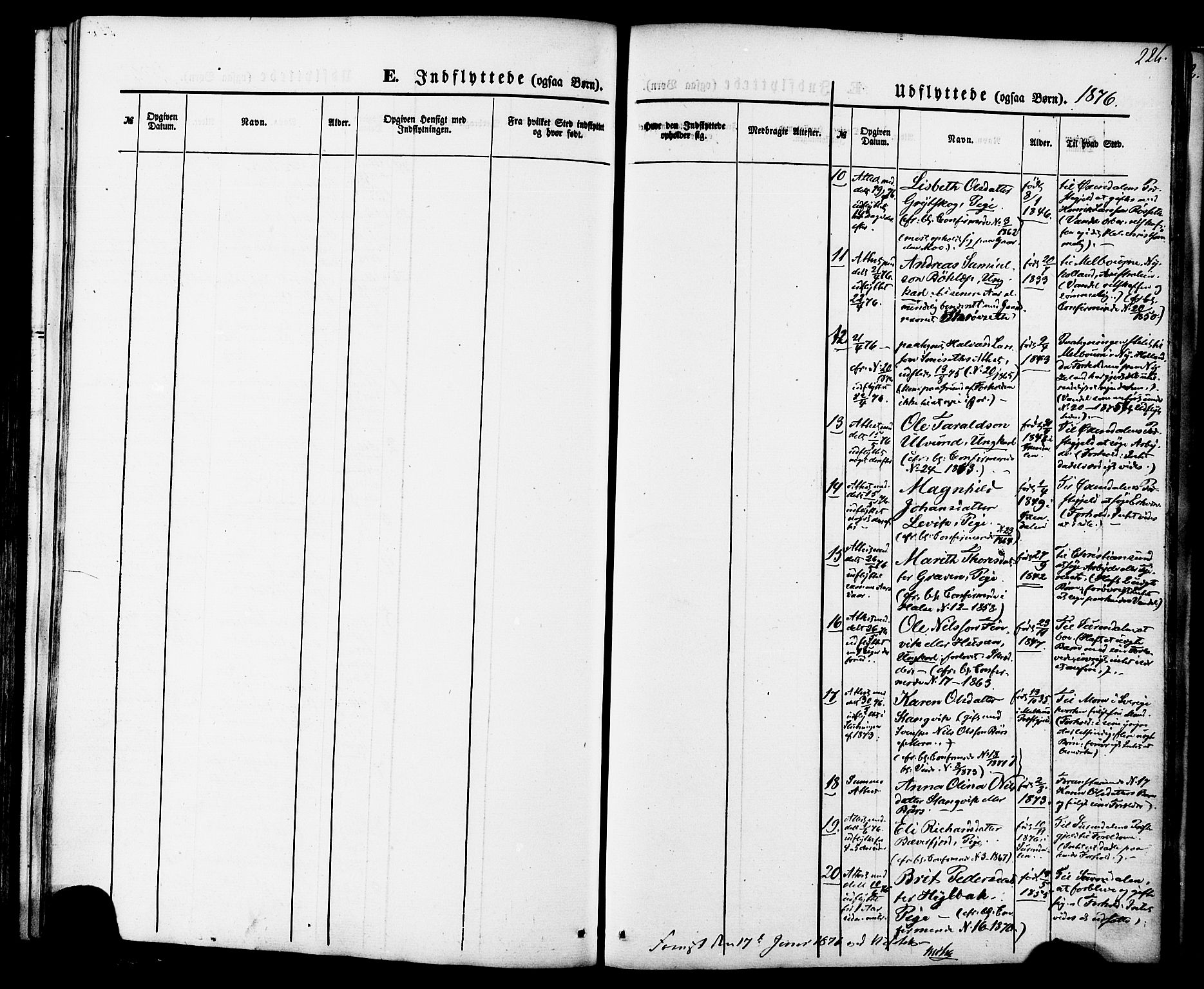 Ministerialprotokoller, klokkerbøker og fødselsregistre - Møre og Romsdal, AV/SAT-A-1454/592/L1027: Parish register (official) no. 592A05, 1865-1878, p. 226