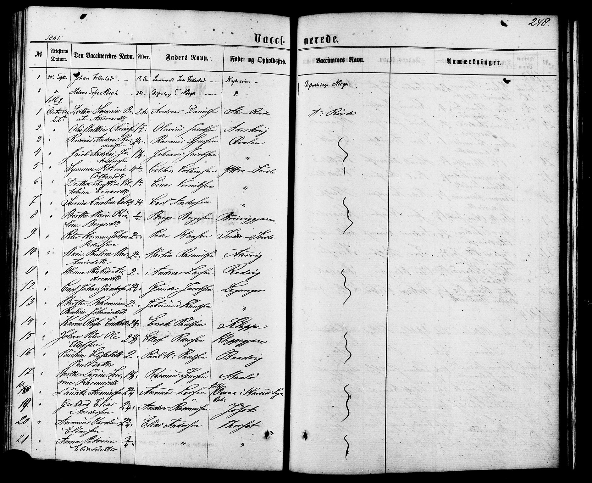 Ministerialprotokoller, klokkerbøker og fødselsregistre - Møre og Romsdal, SAT/A-1454/504/L0055: Parish register (official) no. 504A02, 1861-1884, p. 248