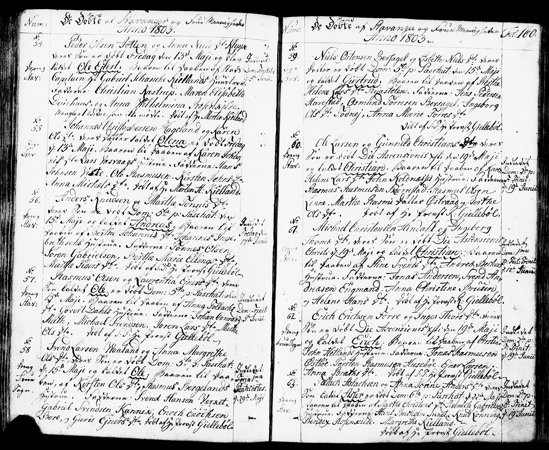 Domkirken sokneprestkontor, SAST/A-101812/001/30/30BB/L0007: Parish register (copy) no. B 7, 1791-1813, p. 160
