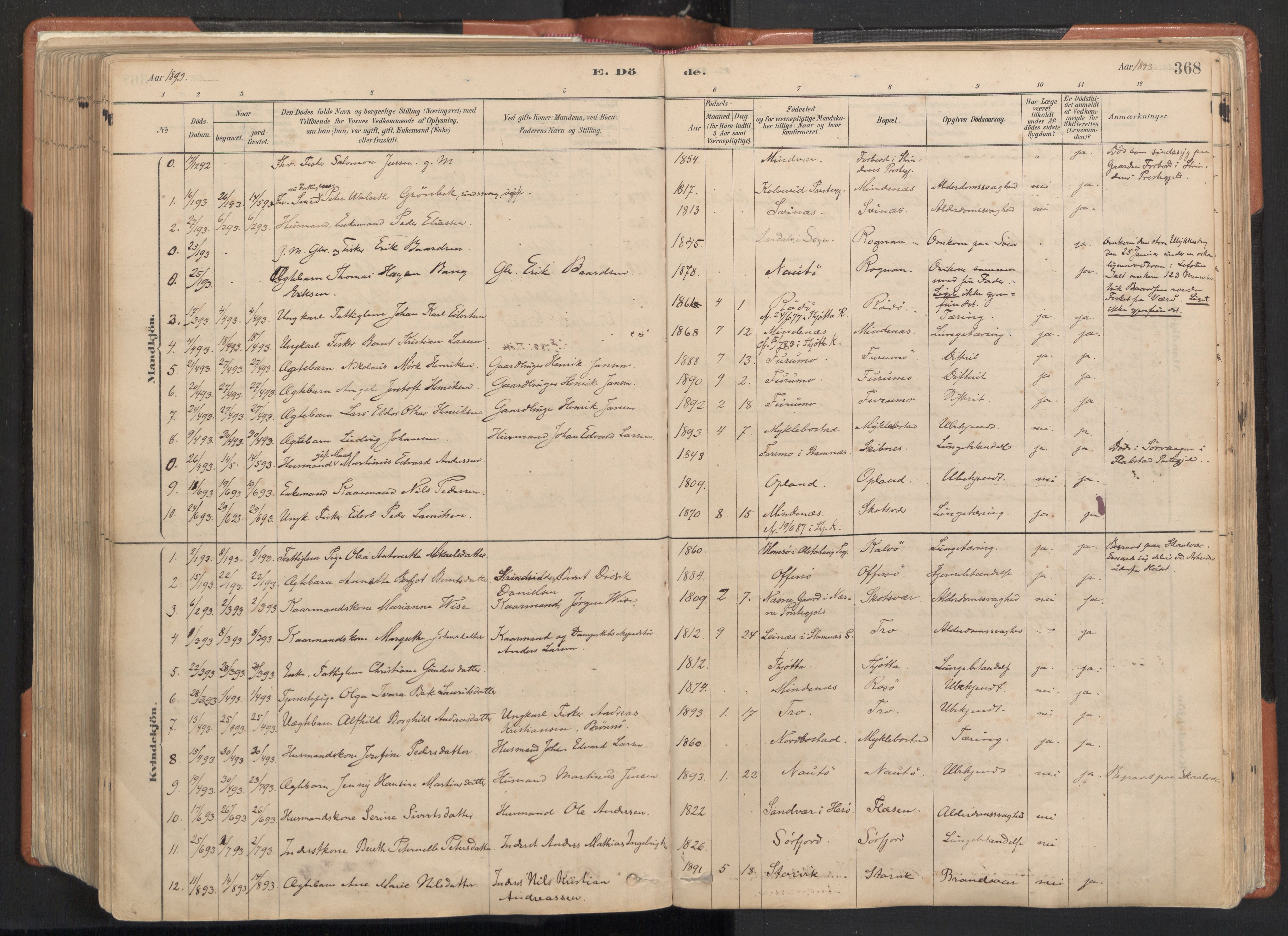Ministerialprotokoller, klokkerbøker og fødselsregistre - Nordland, SAT/A-1459/817/L0264: Parish register (official) no. 817A04, 1878-1907, p. 368