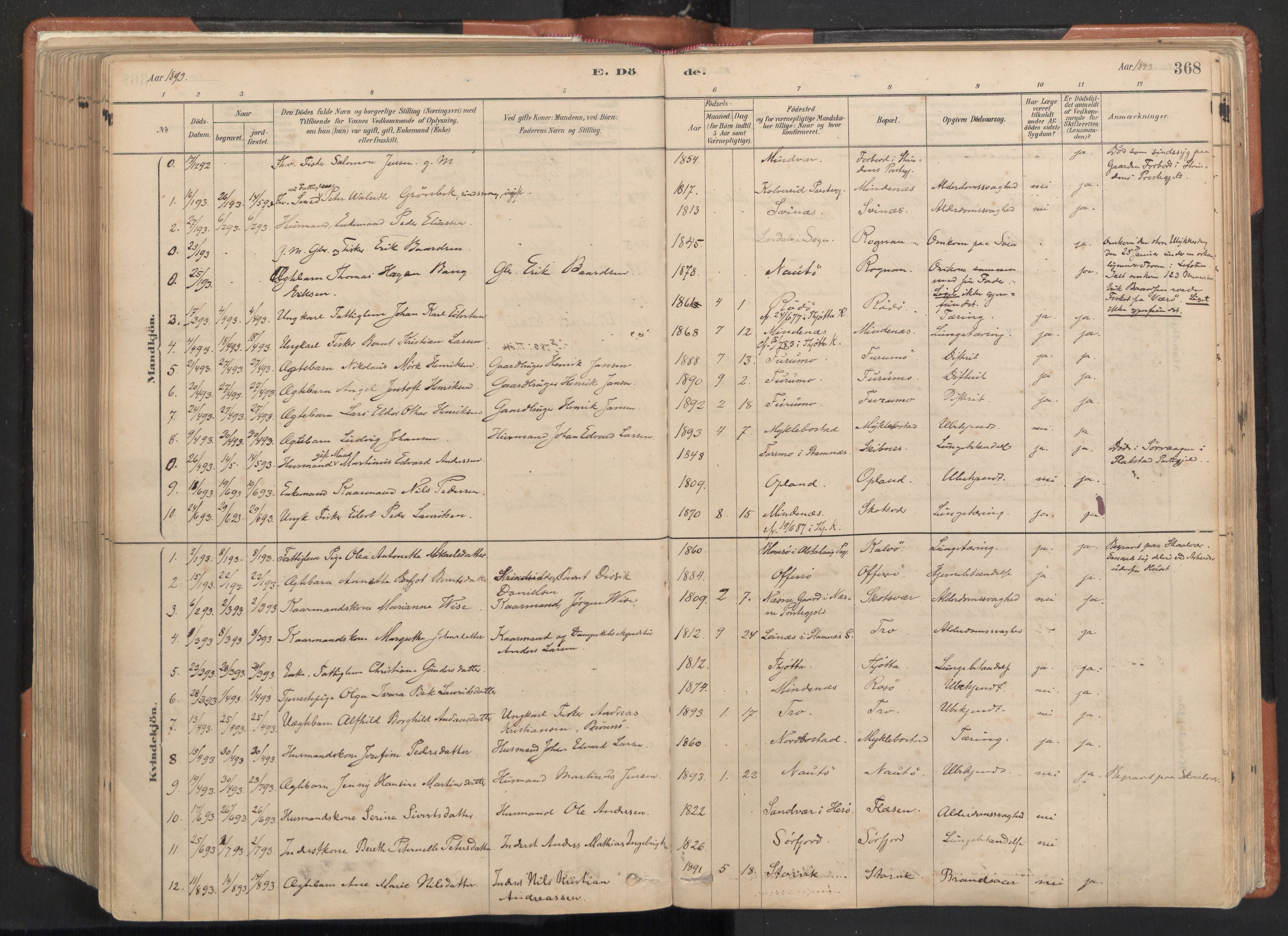 Ministerialprotokoller, klokkerbøker og fødselsregistre - Nordland, AV/SAT-A-1459/817/L0264: Parish register (official) no. 817A04, 1878-1907, p. 368