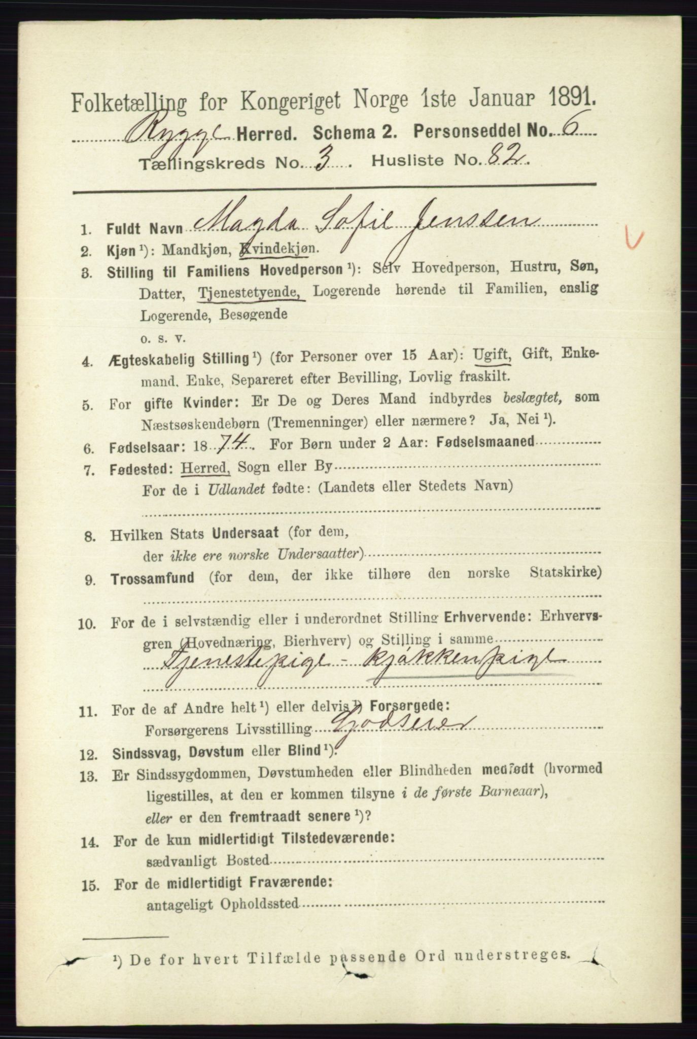 RA, 1891 census for 0136 Rygge, 1891, p. 2152