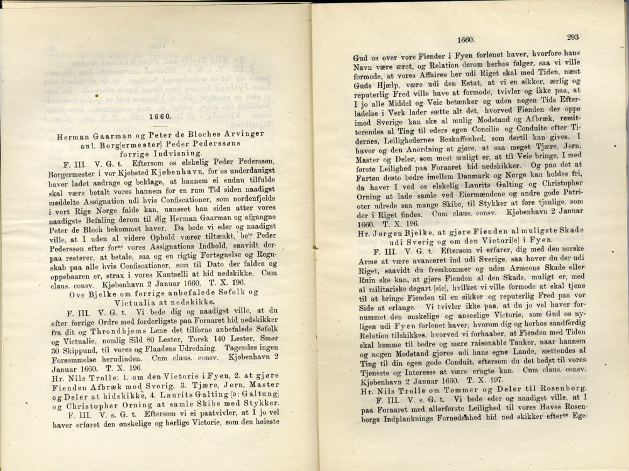 Publikasjoner utgitt av Det Norske Historiske Kildeskriftfond, PUBL/-/-/-: Norske Rigs-Registranter, bind 12, 1657-1660, p. 292-293