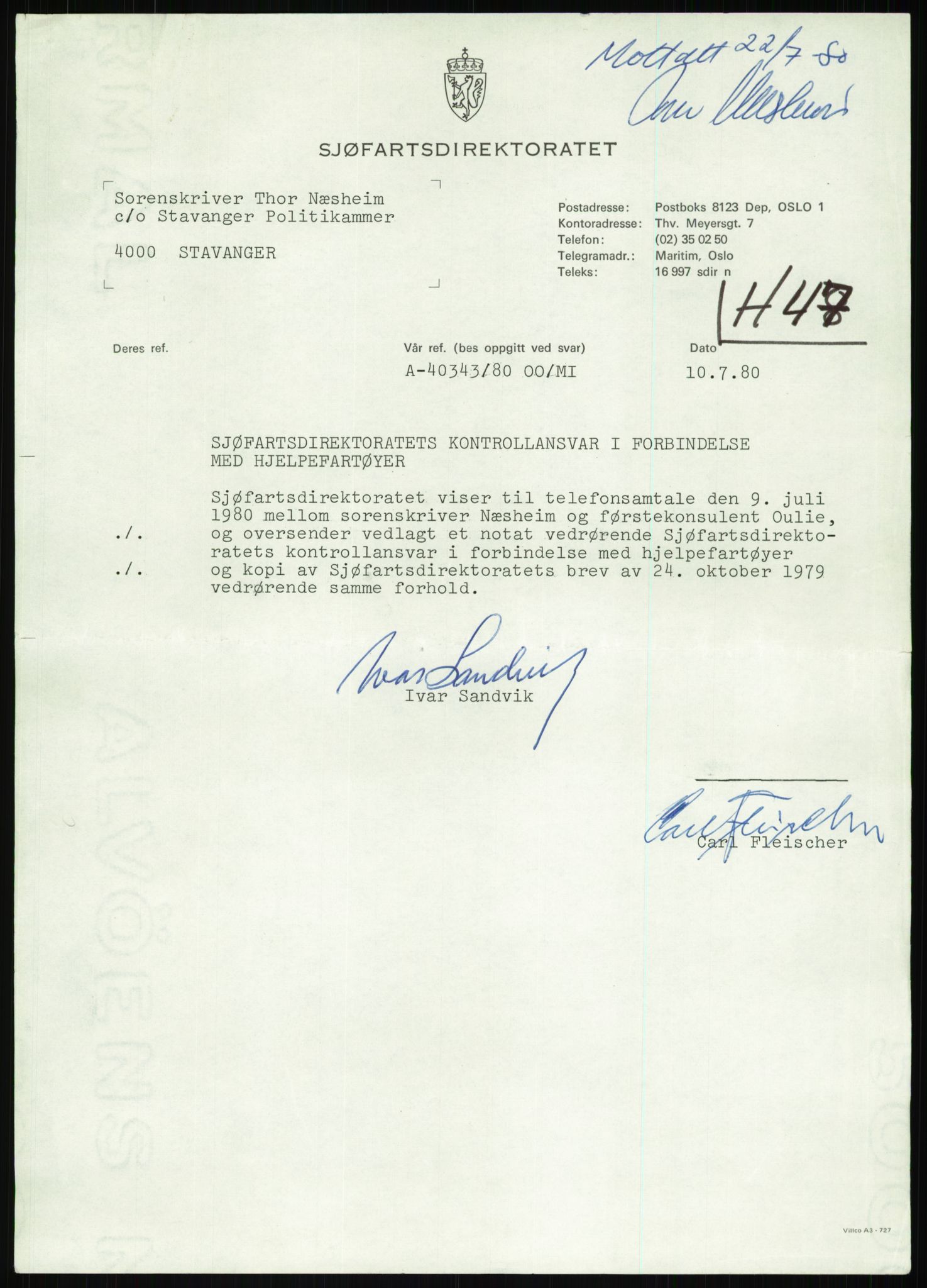 Justisdepartementet, Granskningskommisjonen ved Alexander Kielland-ulykken 27.3.1980, RA/S-1165/D/L0013: H Sjøfartsdirektoratet og Skipskontrollen (H25-H43, H45, H47-H48, H50, H52)/I Det norske Veritas (I34, I41, I47), 1980-1981, p. 575