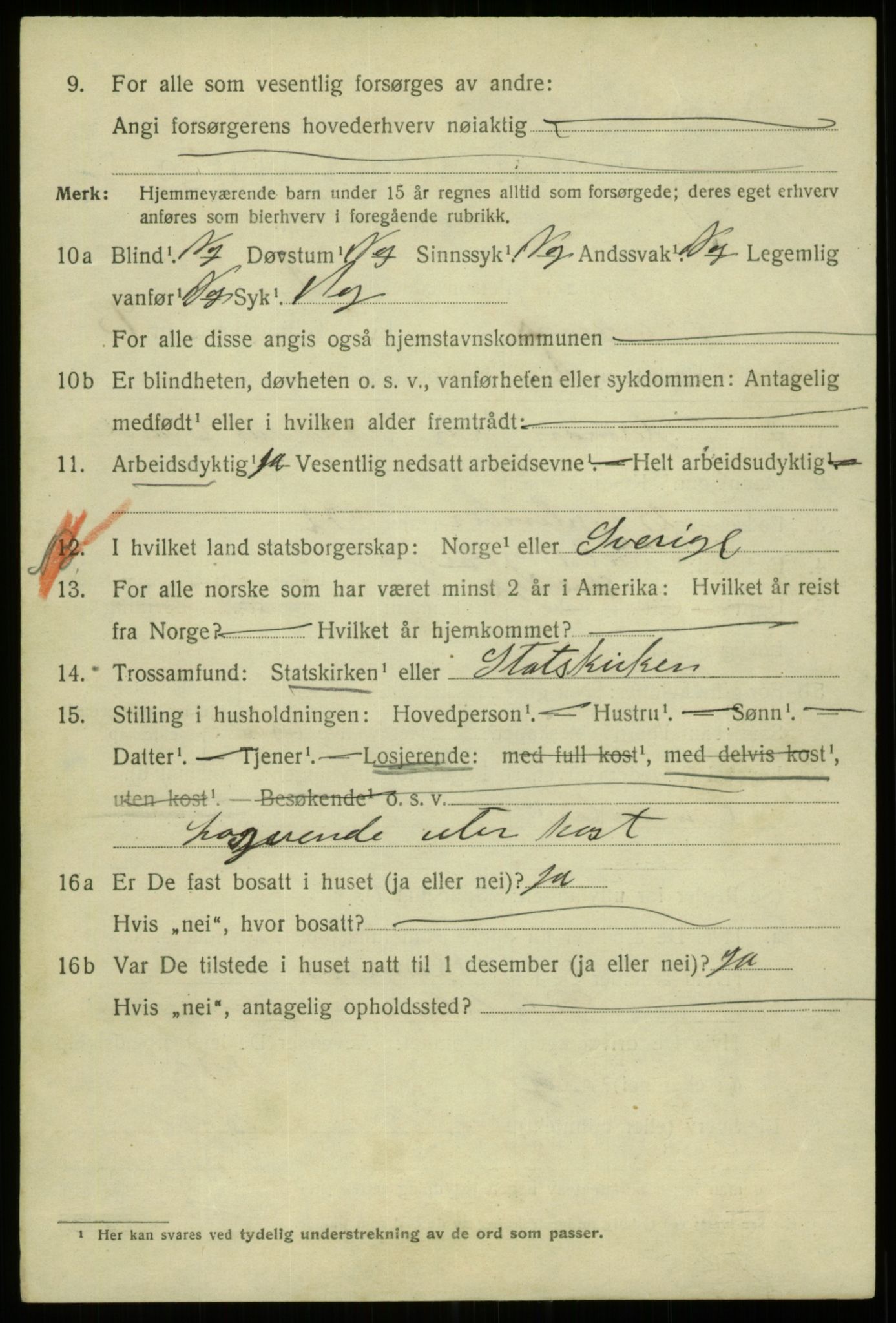 SAB, 1920 census for Bergen, 1920, p. 166418