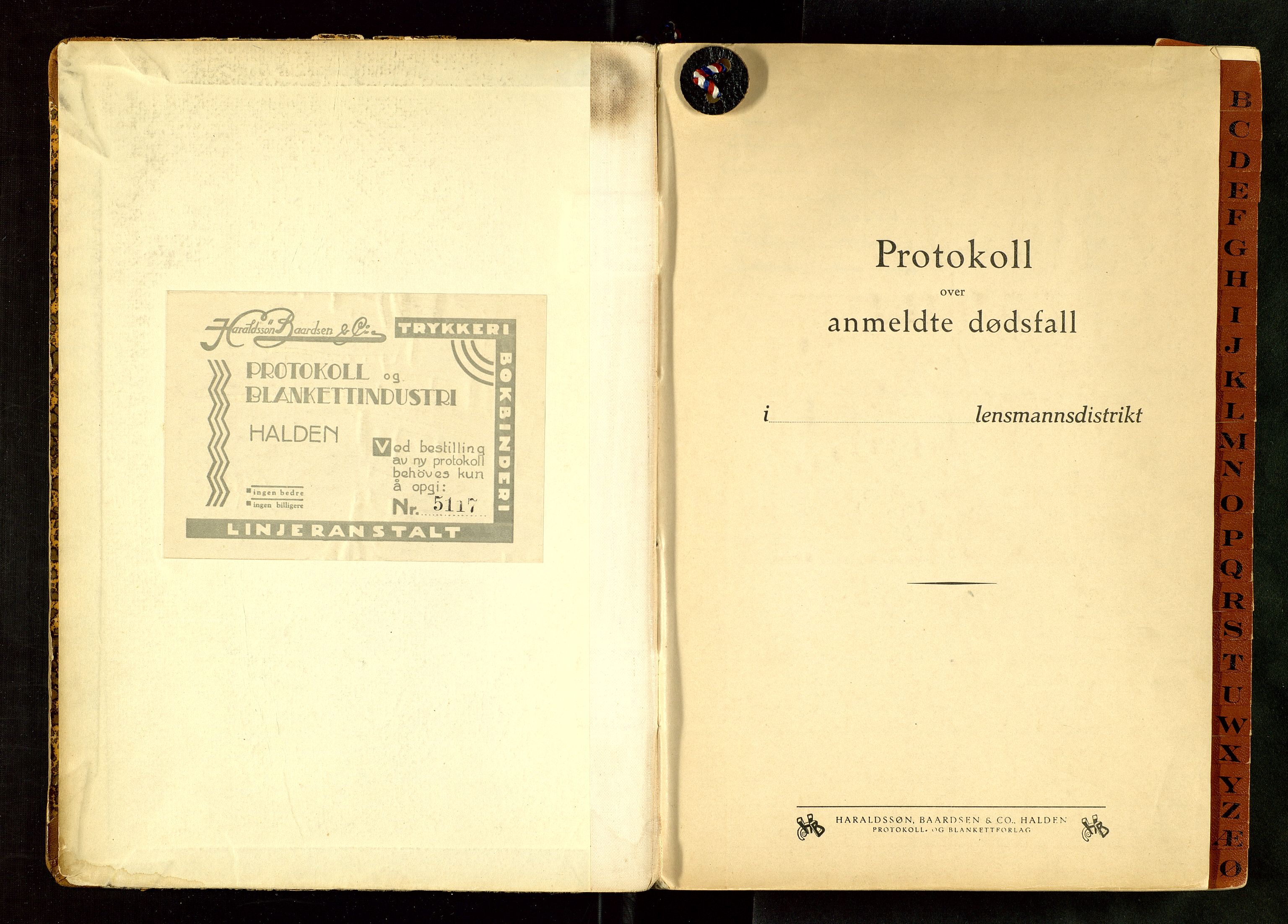 Haug og Bakke lensmannskontor, AV/SAKO-A-511/H/Ha/Haa/L0006: Dødsfallsprotokoll, Haug, 1942-1952