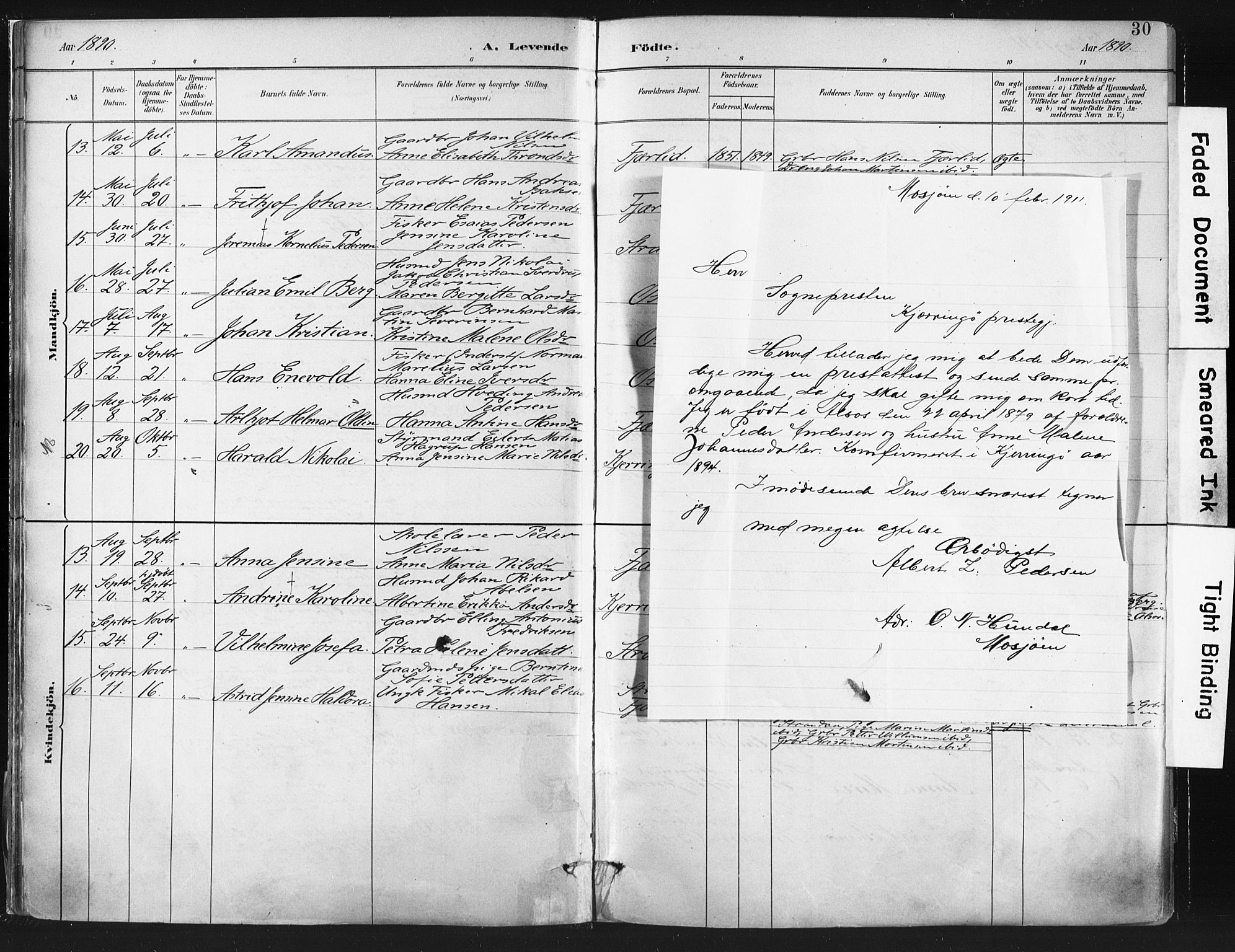 Ministerialprotokoller, klokkerbøker og fødselsregistre - Nordland, SAT/A-1459/803/L0071: Parish register (official) no. 803A01, 1881-1897, p. 30